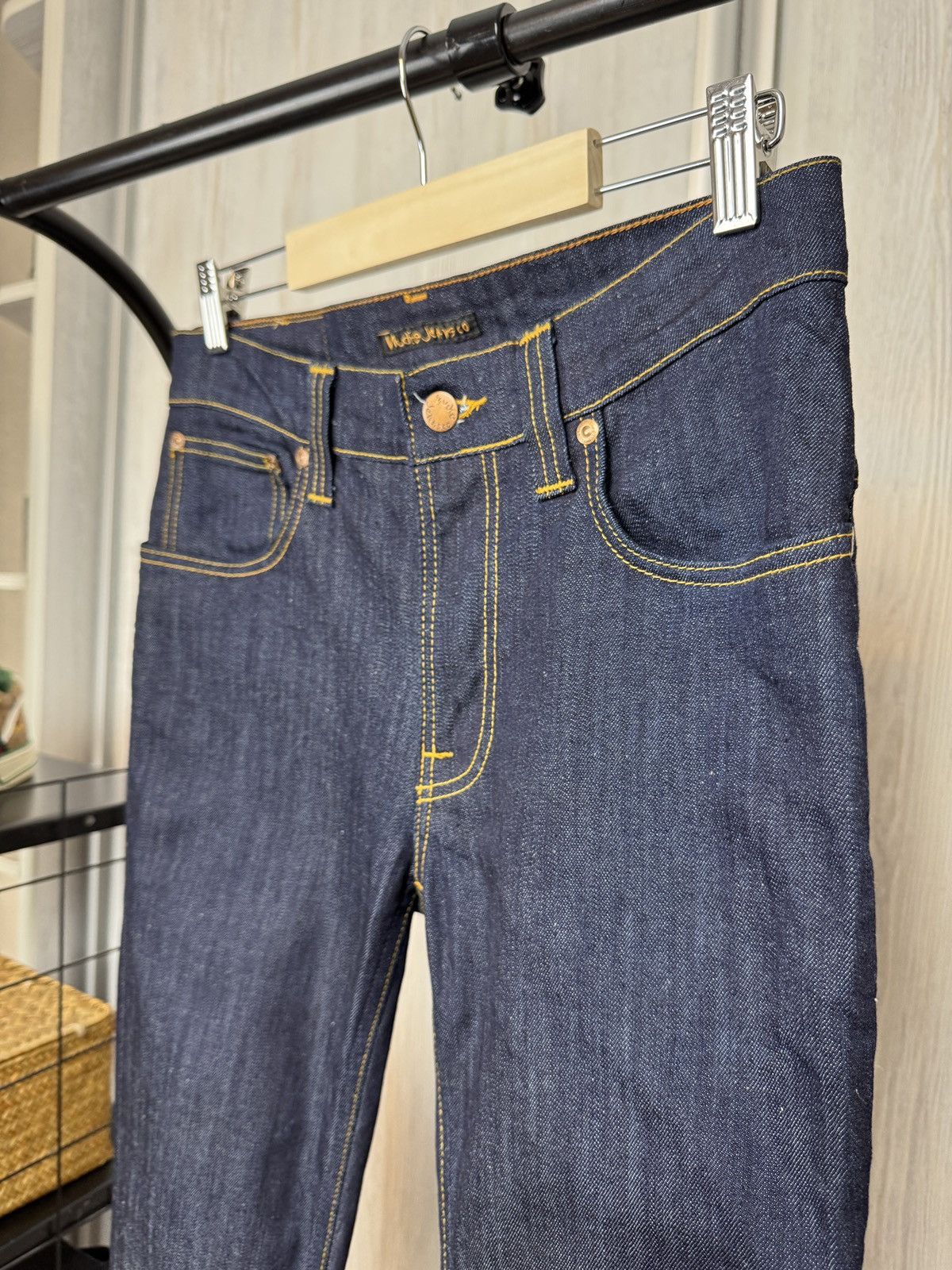 Nudie Jeans Nudie Jeans Thin Finn indigo blue stretch denim jeans Size US 31 - 5 Thumbnail