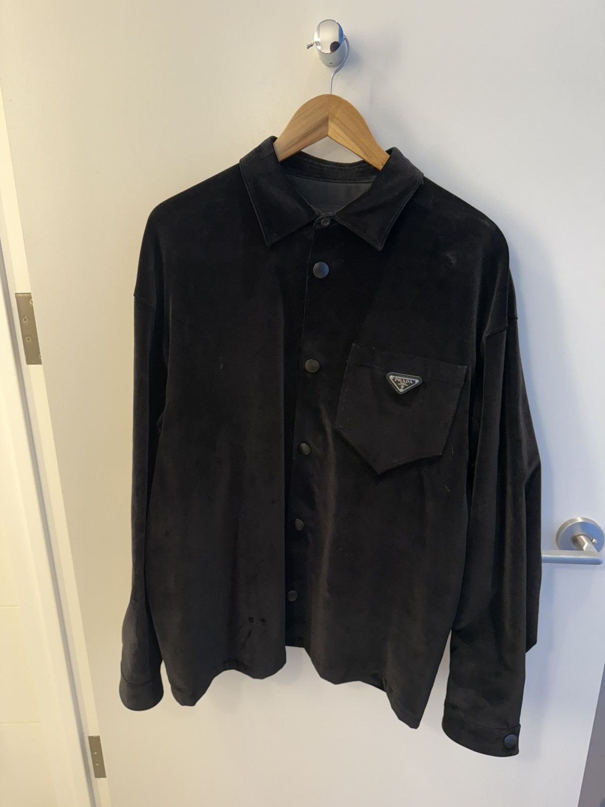 Prada Prada velvet / denim button up shirt size large Size US L / EU 52-54 / 3 - 1 Thumbnail