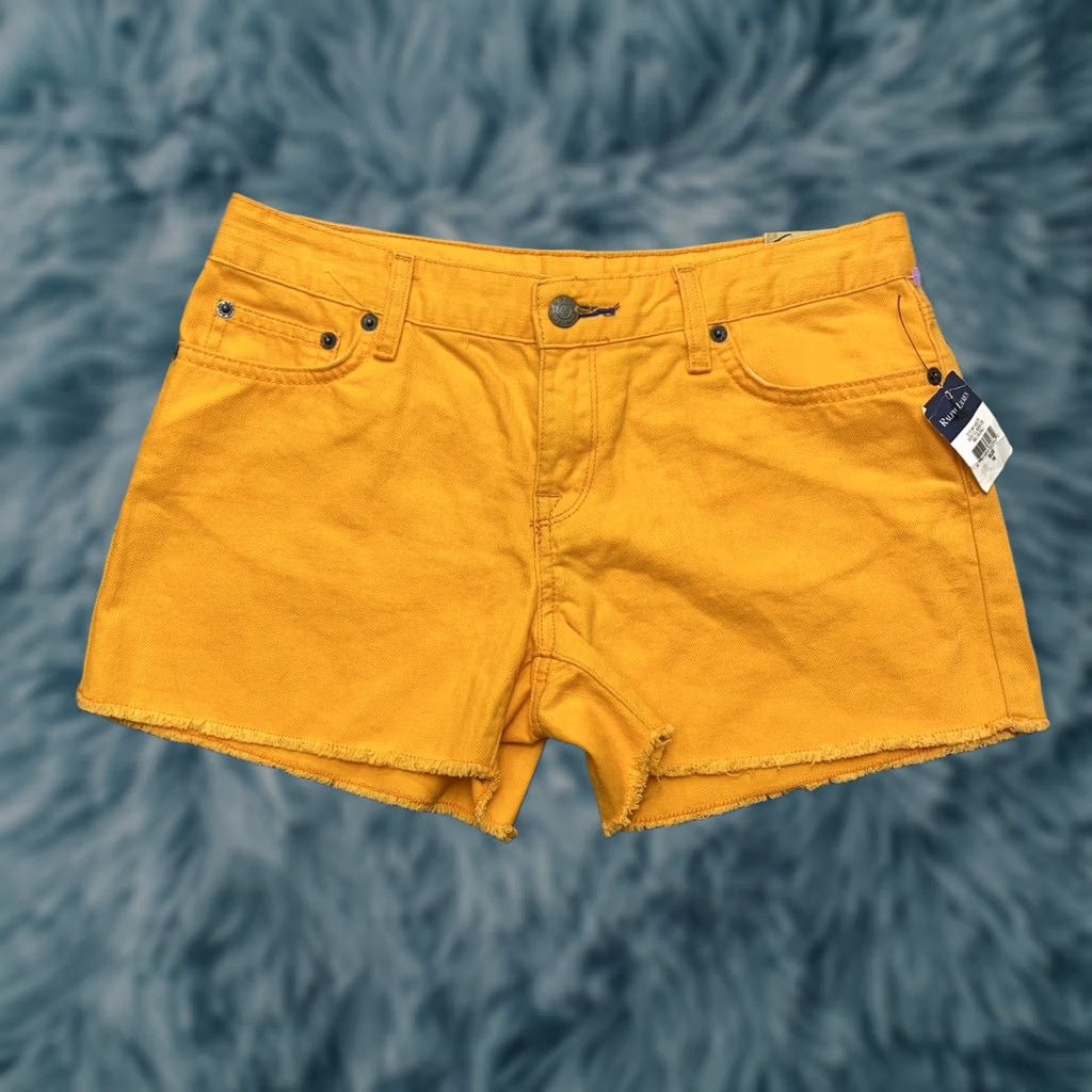 Ralph Lauren VINTAGE Ralph Lauren Shorts Womens 16 Orange Cut Off Denim Dyed Punk Raverf Size 38" / US 16 / IT 52 - 1 Thumbnail