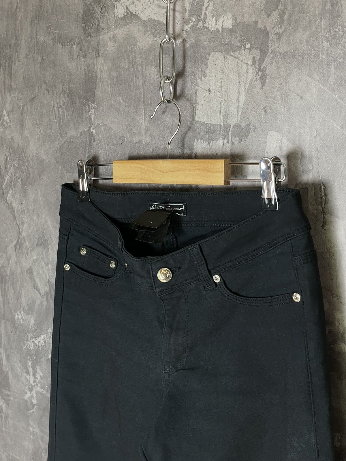 Salvatore Ferragamo × Vintage Salvatore Ferragamo Navy Formal Trousers Pants Size 29" - 6 Thumbnail