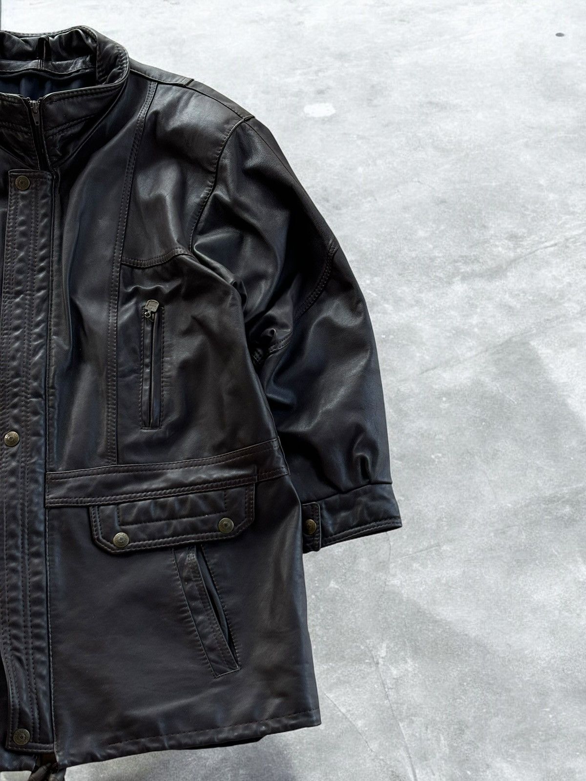 Japanese Brand × Leather × Vintage Vintage Zipper Up Leather Jacket vintage y2k 90’ Size US L / EU 52-54 / 3 - 4 Thumbnail