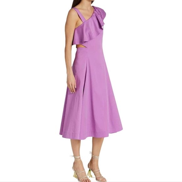 Veronica Beard Veronica Beard One Shoulder Cutout Maxi Dress Vivid Orchid Size XS / US 0-2 / IT 36-38 - 3 Thumbnail