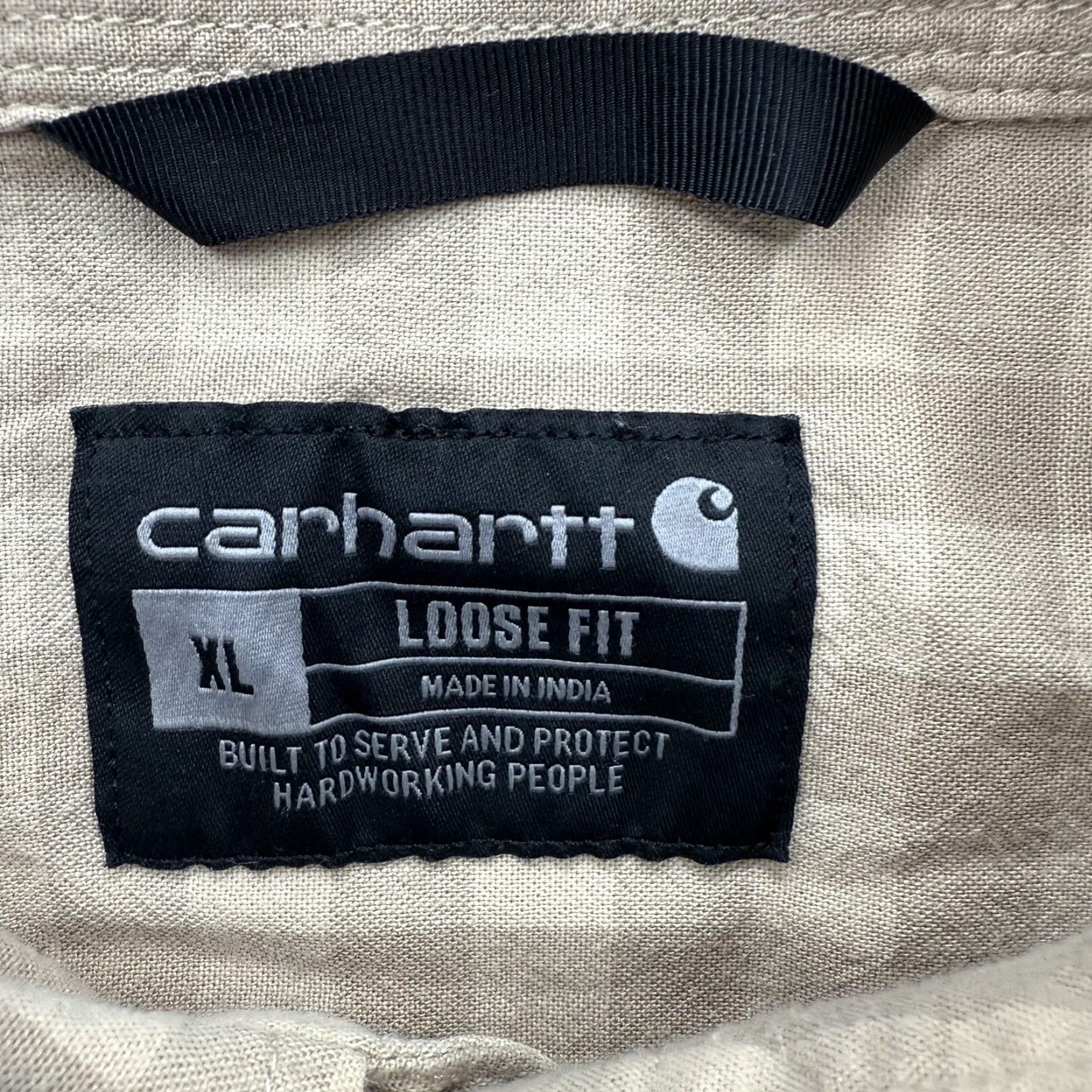 Carhartt VINTAGE Carhartt Shirt Mens XL Beige Gray Plaid Short Sleeve Button Front Workwear Size US XL / EU 56 / 4 - 3 Thumbnail