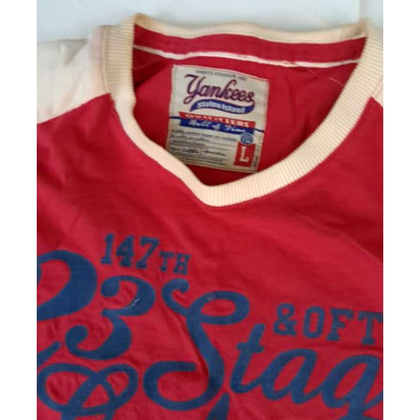 Vintage VINTAGE Yankee Outfitters Rugby Shirt Sweatshirt L Red Canvas Pullover Men Long 25in Pit to Pit Size Large Size US L / EU 52-54 / 3 - 4 Thumbnail