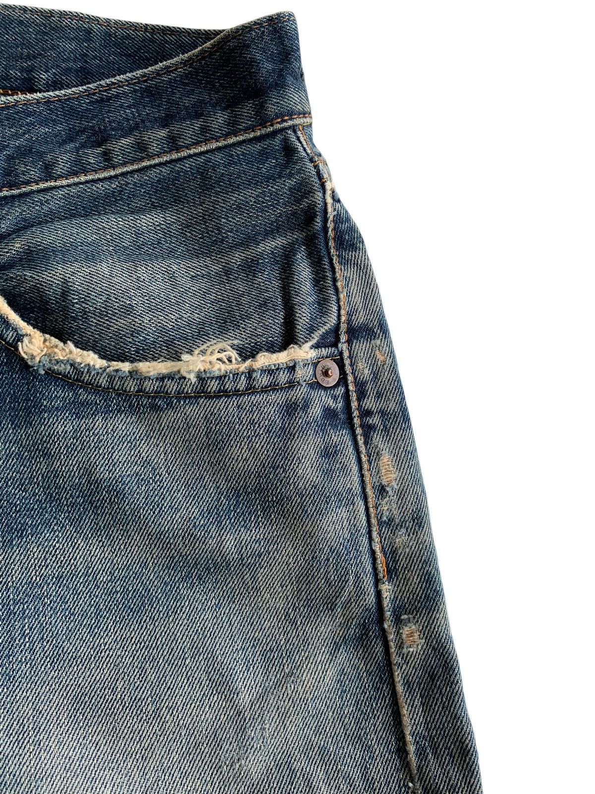 Japanese Brand × Kapital × Vintage Vintage Edwin 505X Redline Selvedge Distressed Denim☠️ Size US 31 - 16 Thumbnail