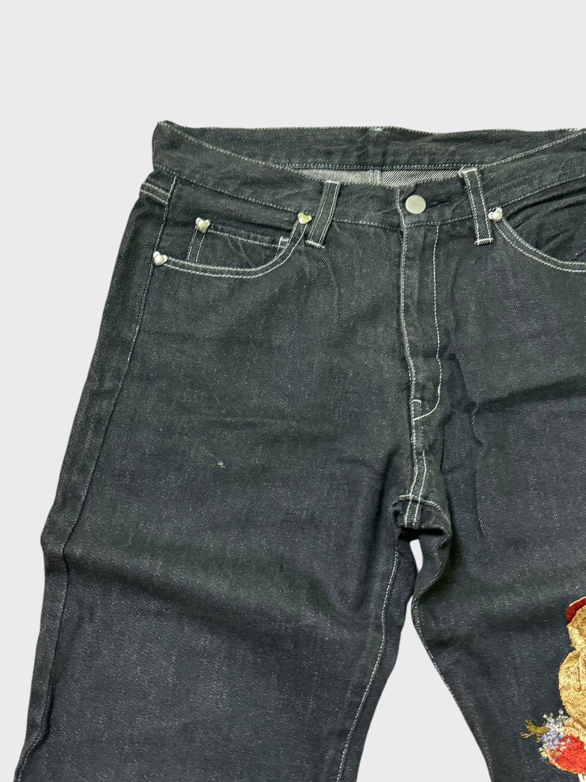 Japanese Brand × Pink House VTG Pink House Embroidered Bear Denim Jeans Size US 29 - 4 Thumbnail
