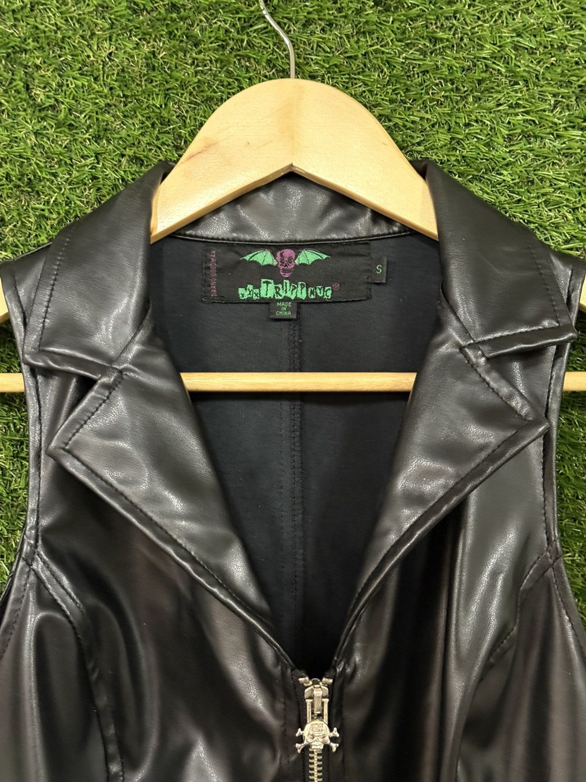 Tripp NYC Tripp NYC Soft Black Leather Full Zip Dress Chrome Skull S Size S / US 4 / IT 40 - 3 Thumbnail