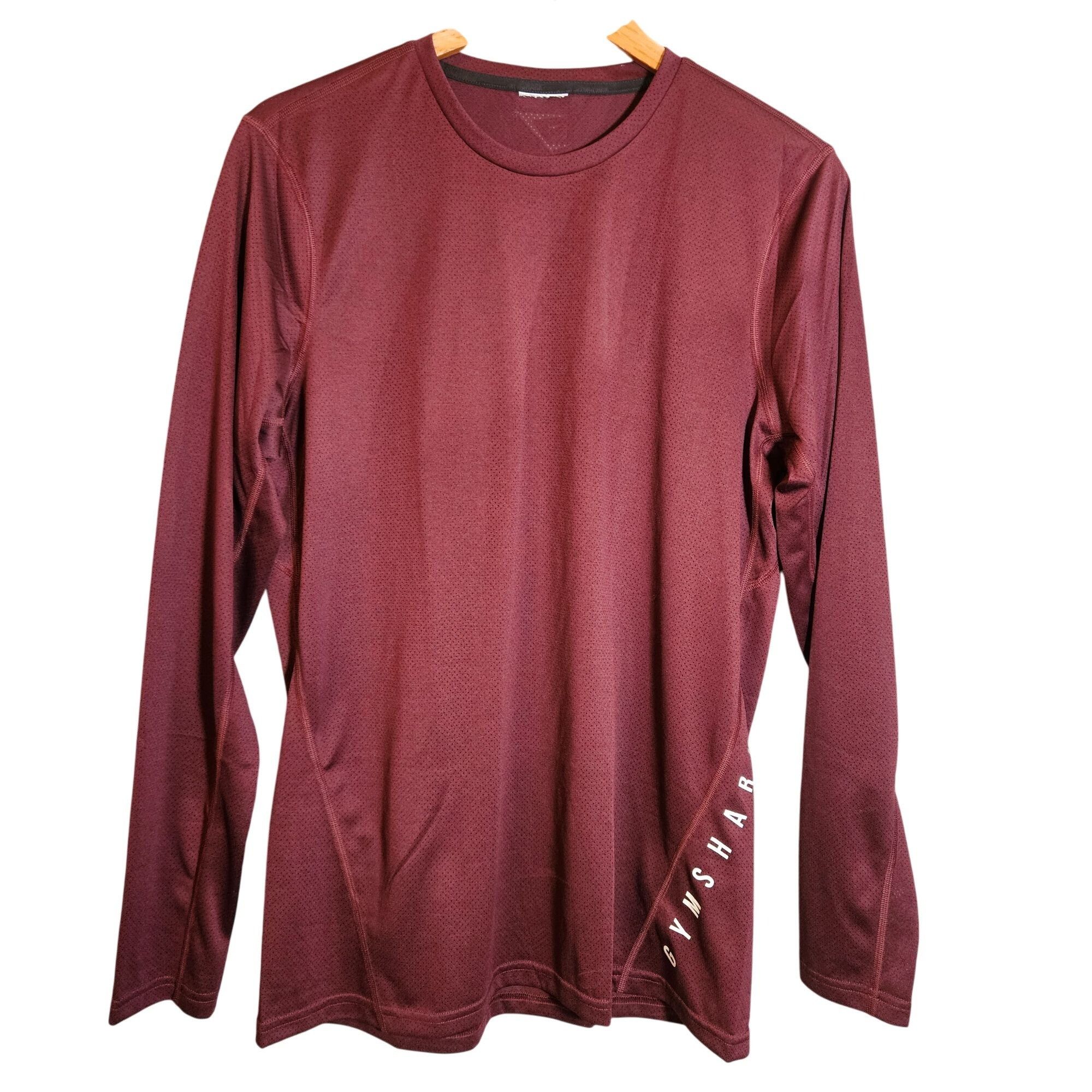 Gymshark Gymshark Men's Long Sleeve Shirt Burgundy M Athflow Gorpcore Size US M / EU 48-50 / 2 - 2 Thumbnail