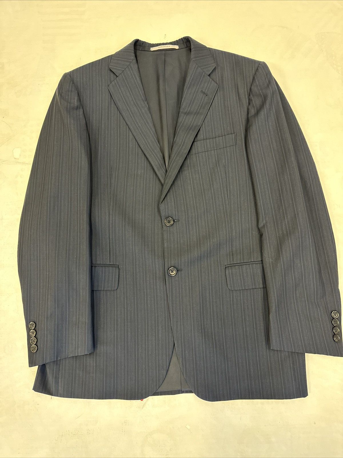 Burberry Burberry London Wool Shadow Stripe Jacket in Navy 40R Size 40R - 1 Thumbnail