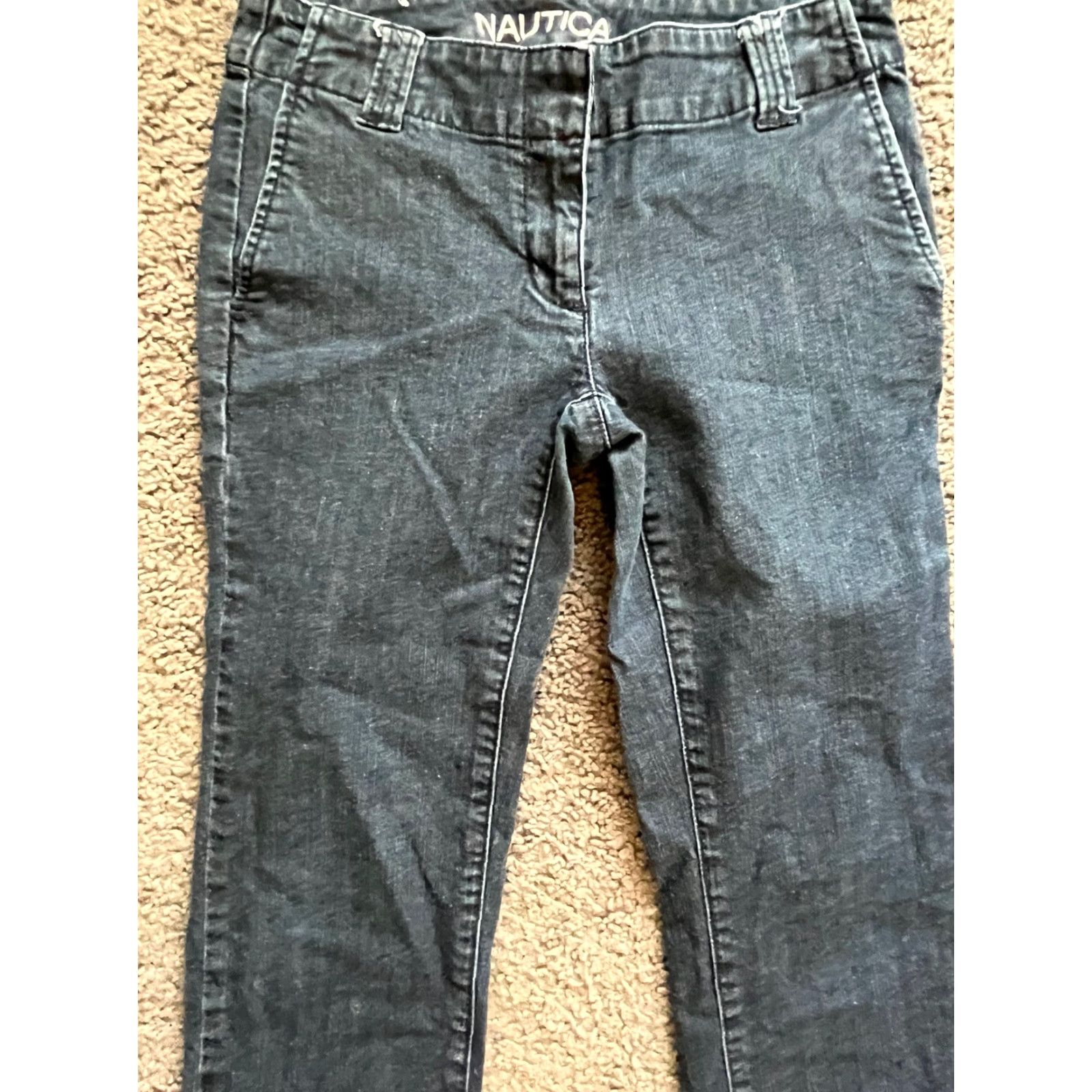 Nautica Nautica Dress Pants Women 2 Blue Denim Flat Front Mid-Rise Classic Formal Skinny Pants Women Regular Size 2 Blue Size 26" / US 2 / IT 38 - 4 Thumbnail