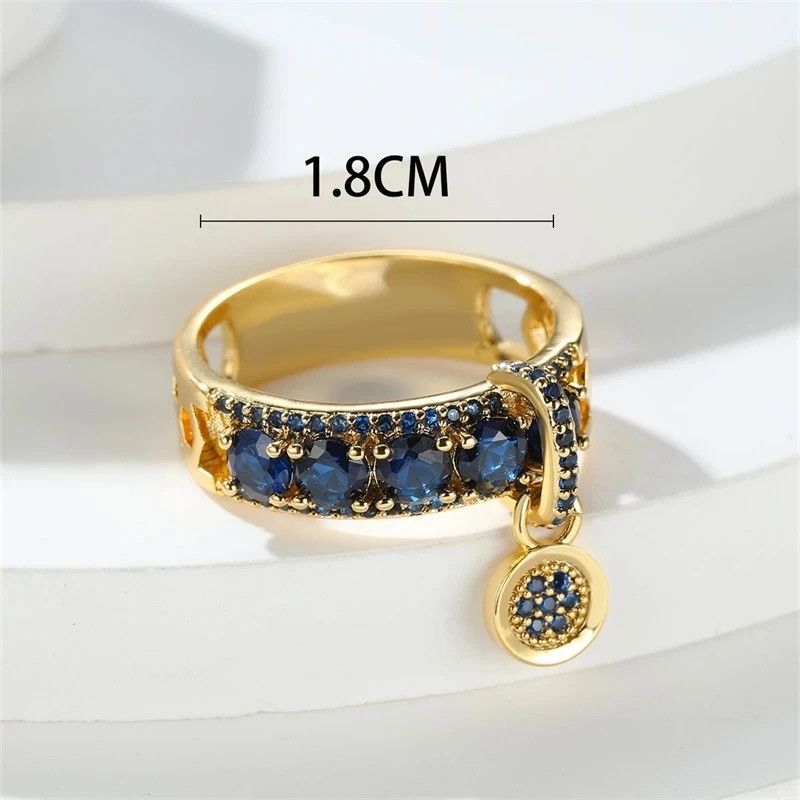 Jewelry Vintage Royal Blue Stone Ring Size ONE SIZE - 4 Thumbnail