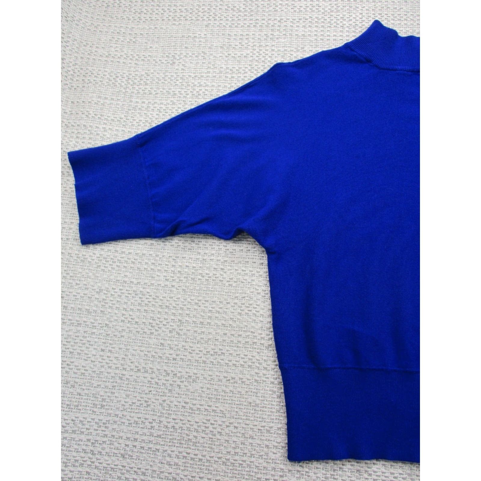 Vintage VINTAGE Investments Petites Pullover Sweater Shirt Womens Sz PS Blue Long Sleeve Mock Size S / US 4 / IT 40 - 3 Thumbnail