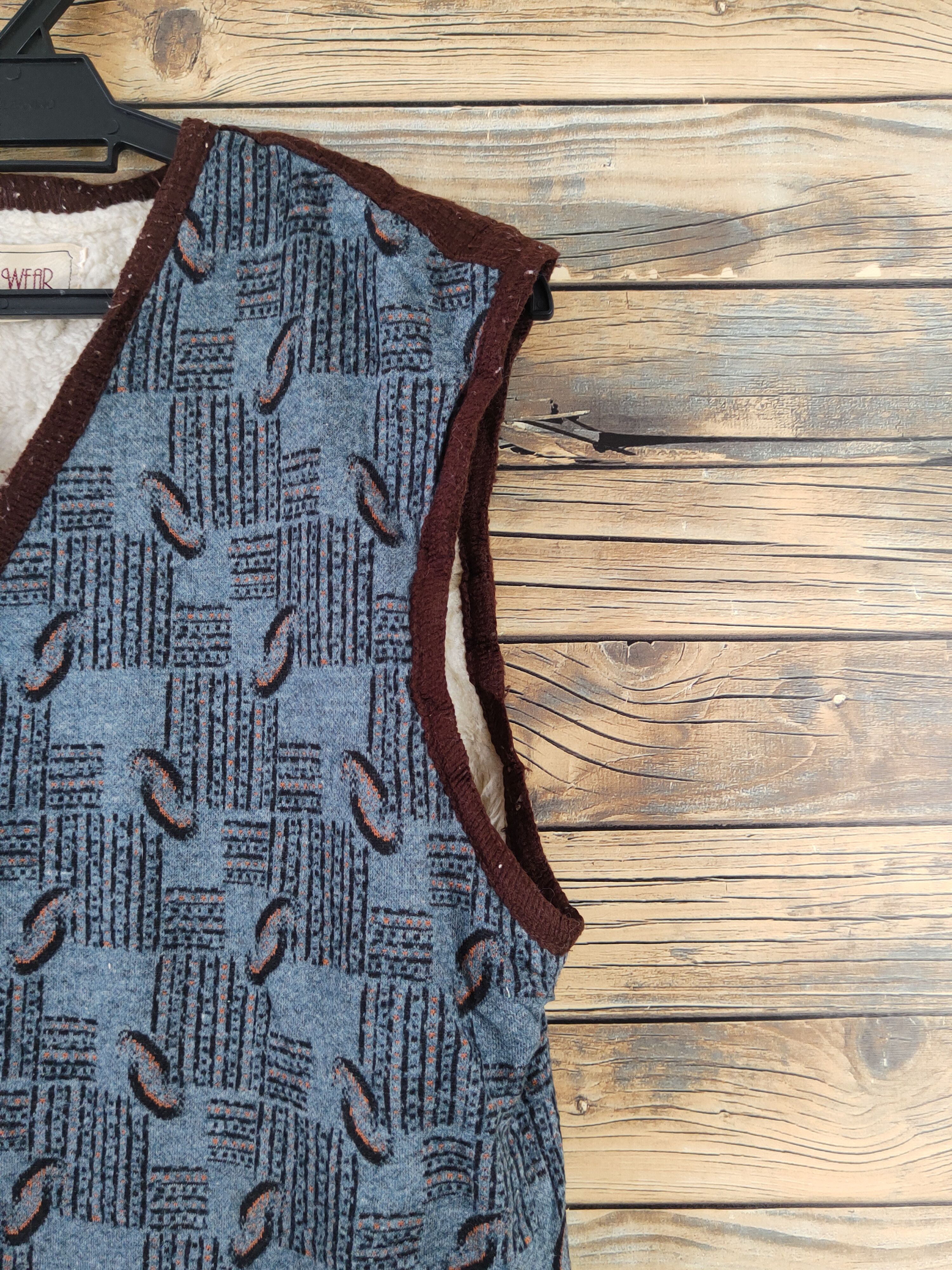 Japanese Brand × Vintage Retro Vintage Design by Home Wear Blue Kimono Vests Size M / US 6-8 / IT 42-44 - 7 Thumbnail