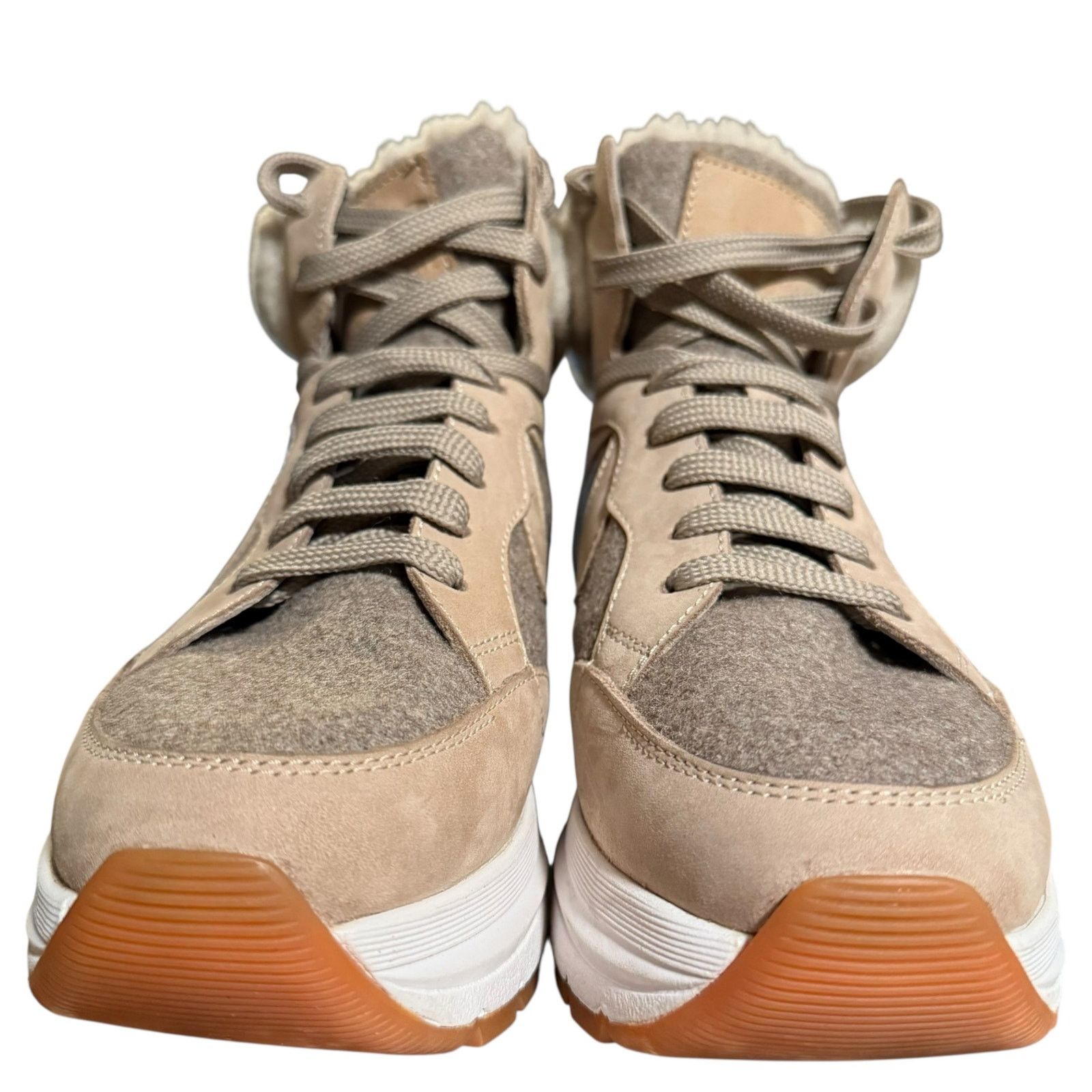 Other Voile Blanche Maran High Top Shearling Sneaker Beige Size 36 Size US 5.5 / IT 35.5 - 10 Thumbnail