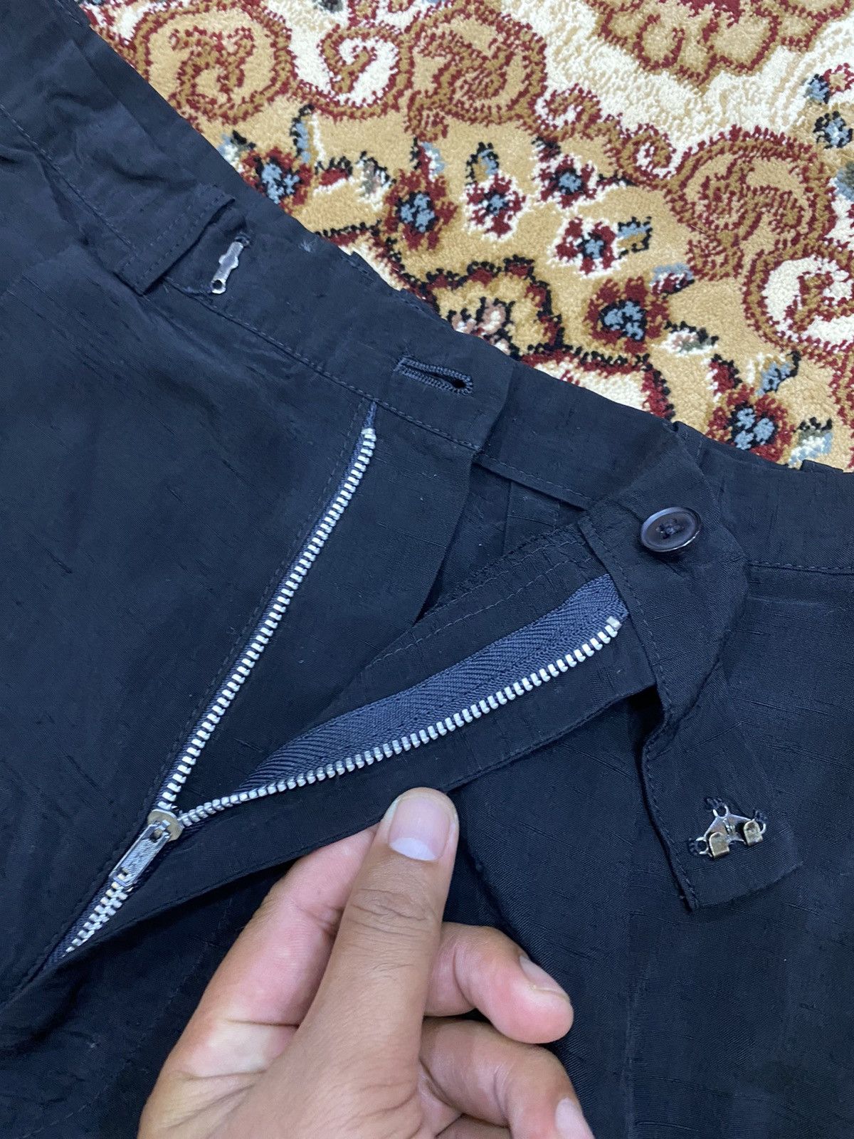 Designer × Y's × Yohji Yamamoto Y’s Yohji Yamamoto Palazzos Black Rayonne Size 24" / US 00 / IT 34 - 11 Thumbnail