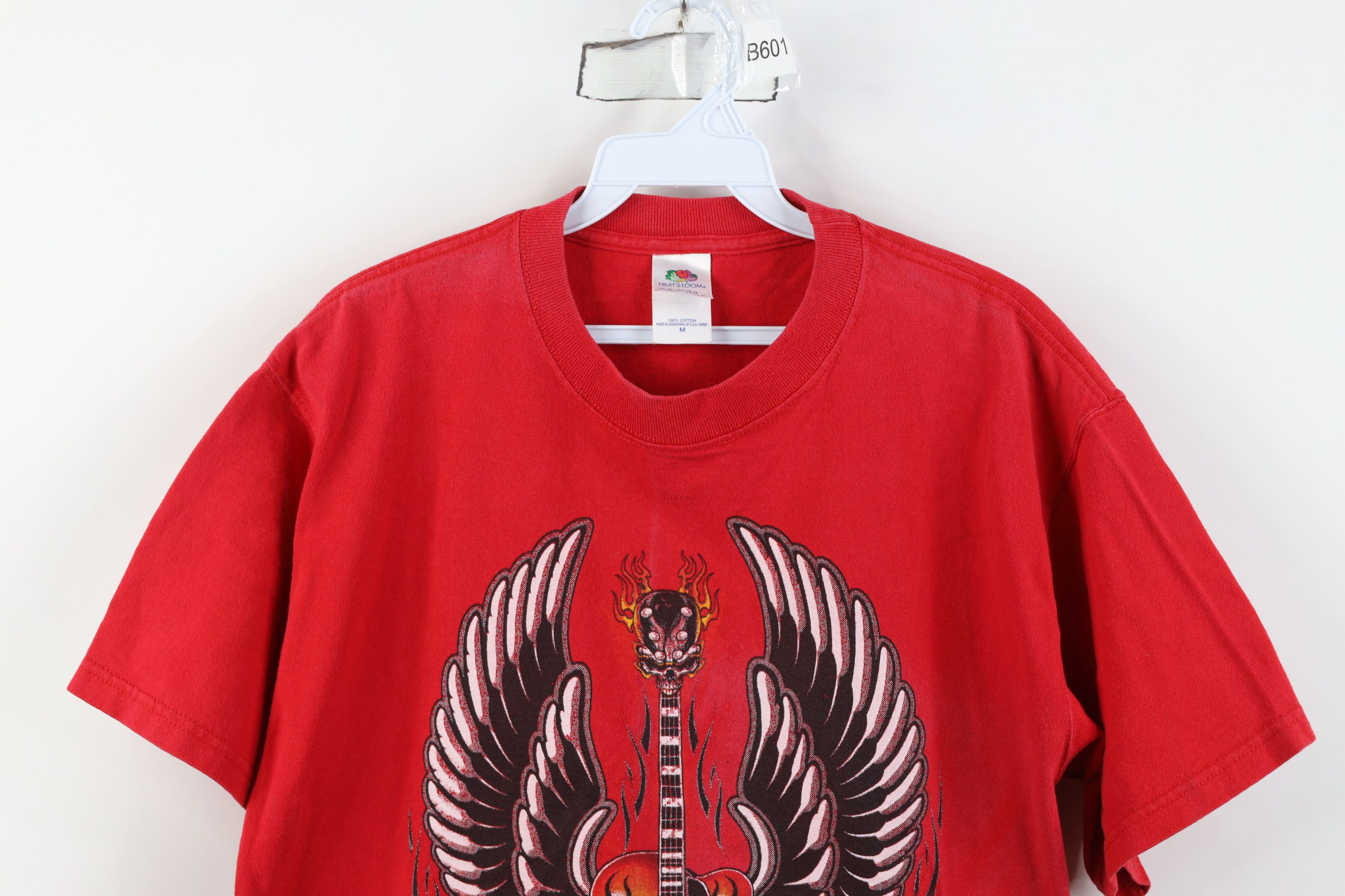 Vintage Vintage Y2K Streetwear Play Guitar Band Skull Fire T-Shirt Size US M / EU 48-50 / 2 - 2 Thumbnail