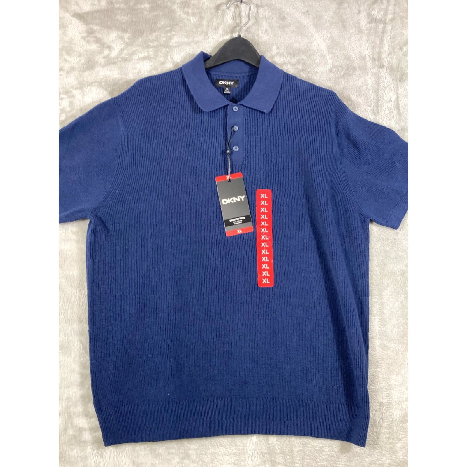 DKNY VINTAGE DKNY Polo Shirt Mens XL Blue Knit Short Sleeve NWT Regular Fit Size US XL / EU 56 / 4 - 2 Thumbnail
