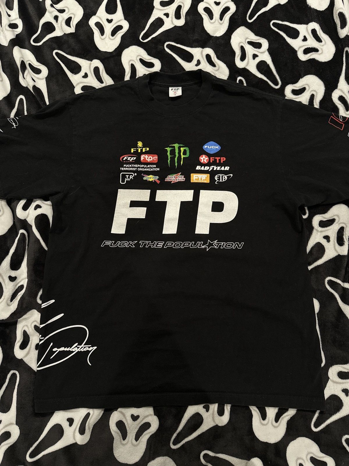 Fuck The Population *RARE* FTP Pit Crew Tee Black Size US XL / EU 56 / 4 - 1 Thumbnail