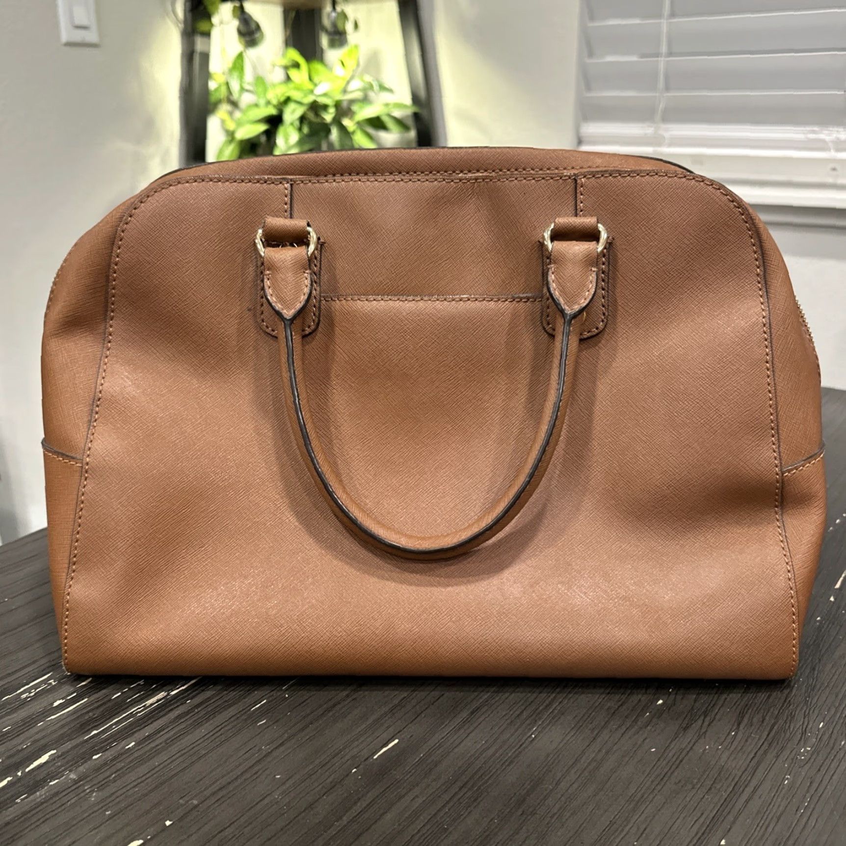 Vintage MICHAEL KORS Satchel Bag Dome Top Handle Leather Tan Gold Hardware Women’s Handbag, - Size Not Specified Size ONE SIZE - 2 Thumbnail