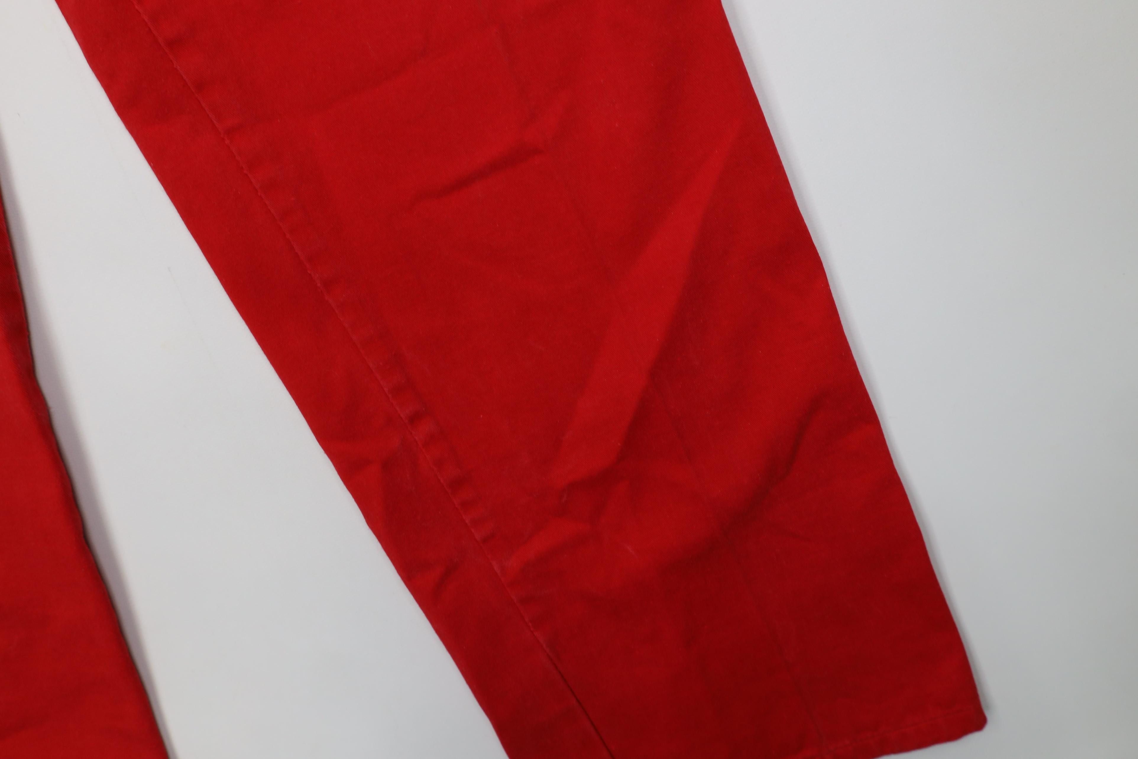 Vintage Vintage 70s Streetwear Wide Leg Chino Pants Red Cotton Size US 29 - 6 Thumbnail