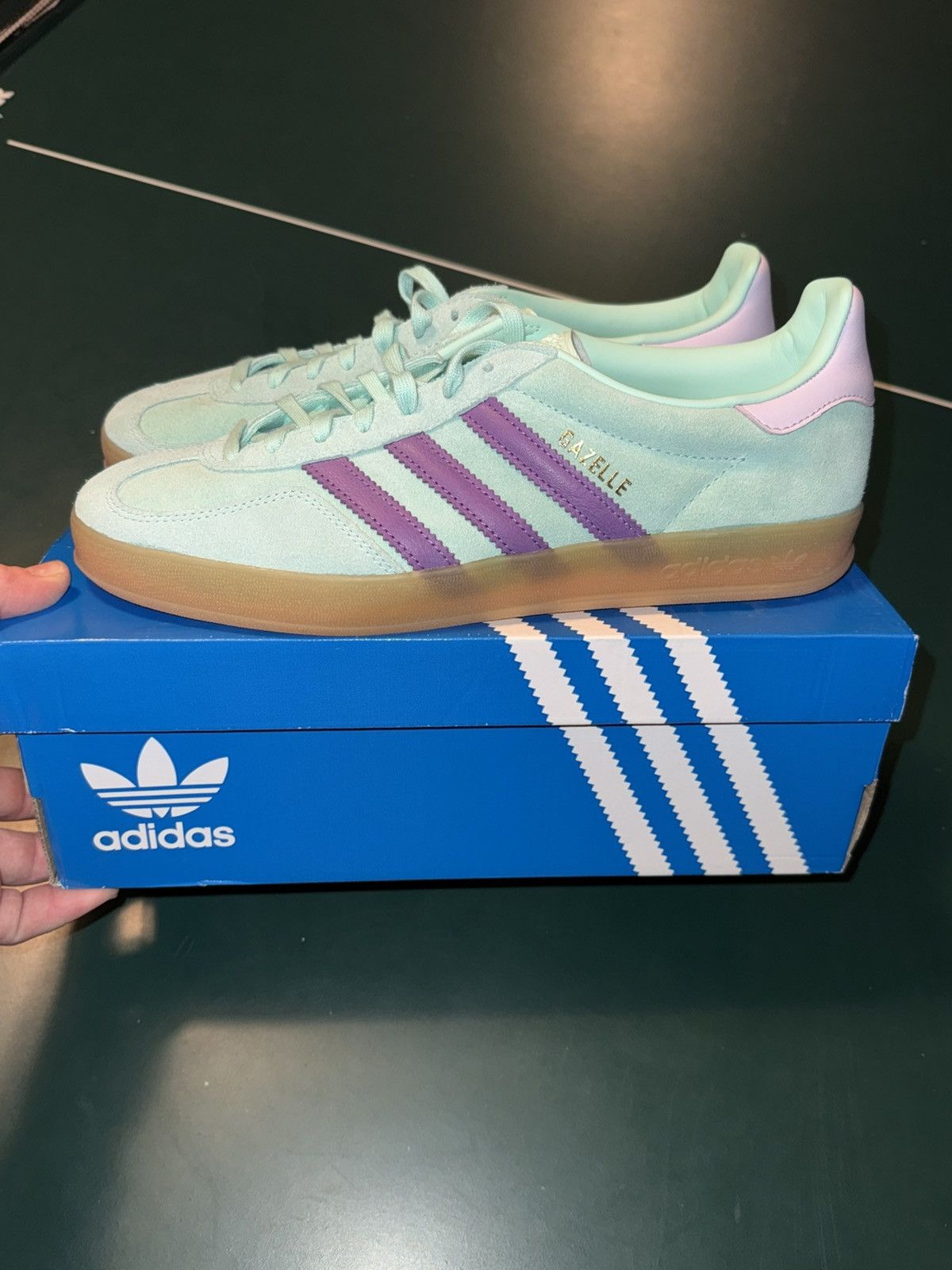 Adidas Adidad gazelle ‘clear mint active purple’ Size US 11 / EU 44 - 2 Thumbnail