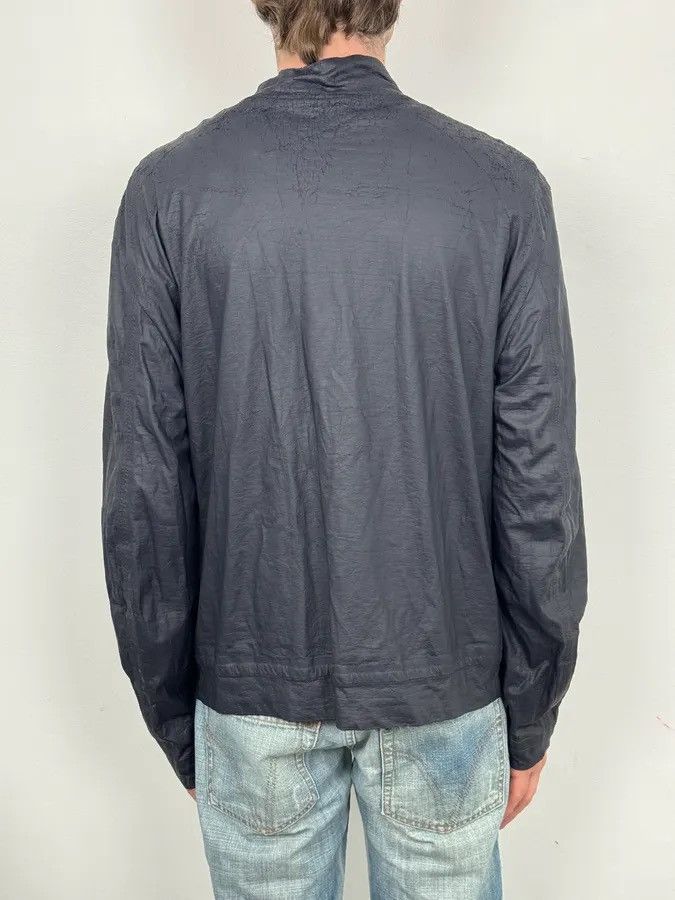 Armani Armani Collezioni Navy Waxed Coated Light Jacket Size US L / EU 52-54 / 3 - 3 Thumbnail