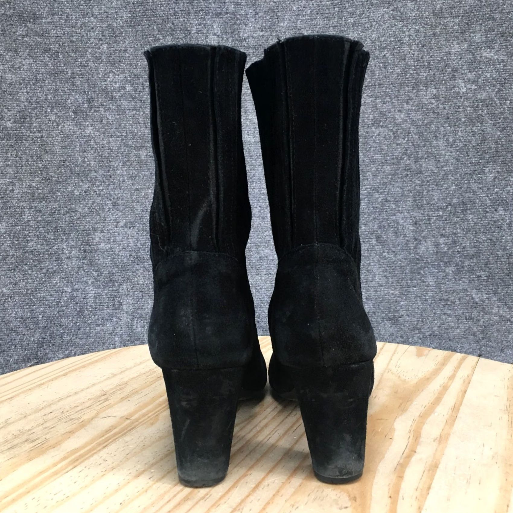 Vintage Aerosoles Fifth Ave Boots Womens Casual Ankle Bootie Black Suede Block Heels • US 6 / UK 3 / AU 4 / EU 36 # Womens Boots Size US 6 / IT 36 - 5 Thumbnail