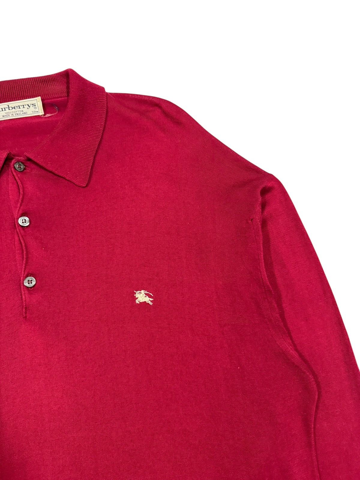 Burberry × Vintage Vtg🎈Burberrys Polo Shirt Jumper Oversized Made In England Size US S / EU 44-46 / 1 - 7 Thumbnail