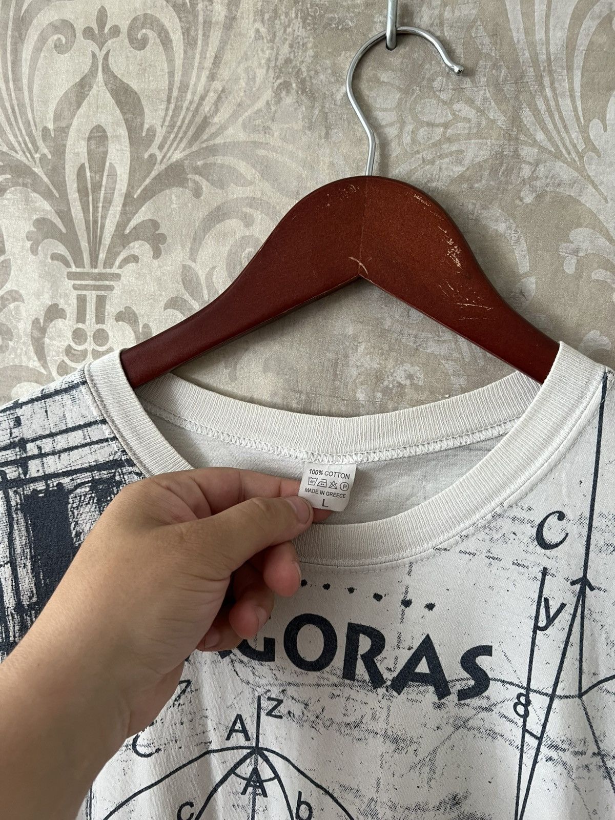 Vintage Vintage Pythagoras Graphic All Over Print Philosophy Tee Size US L / EU 52-54 / 3 - 7 Thumbnail