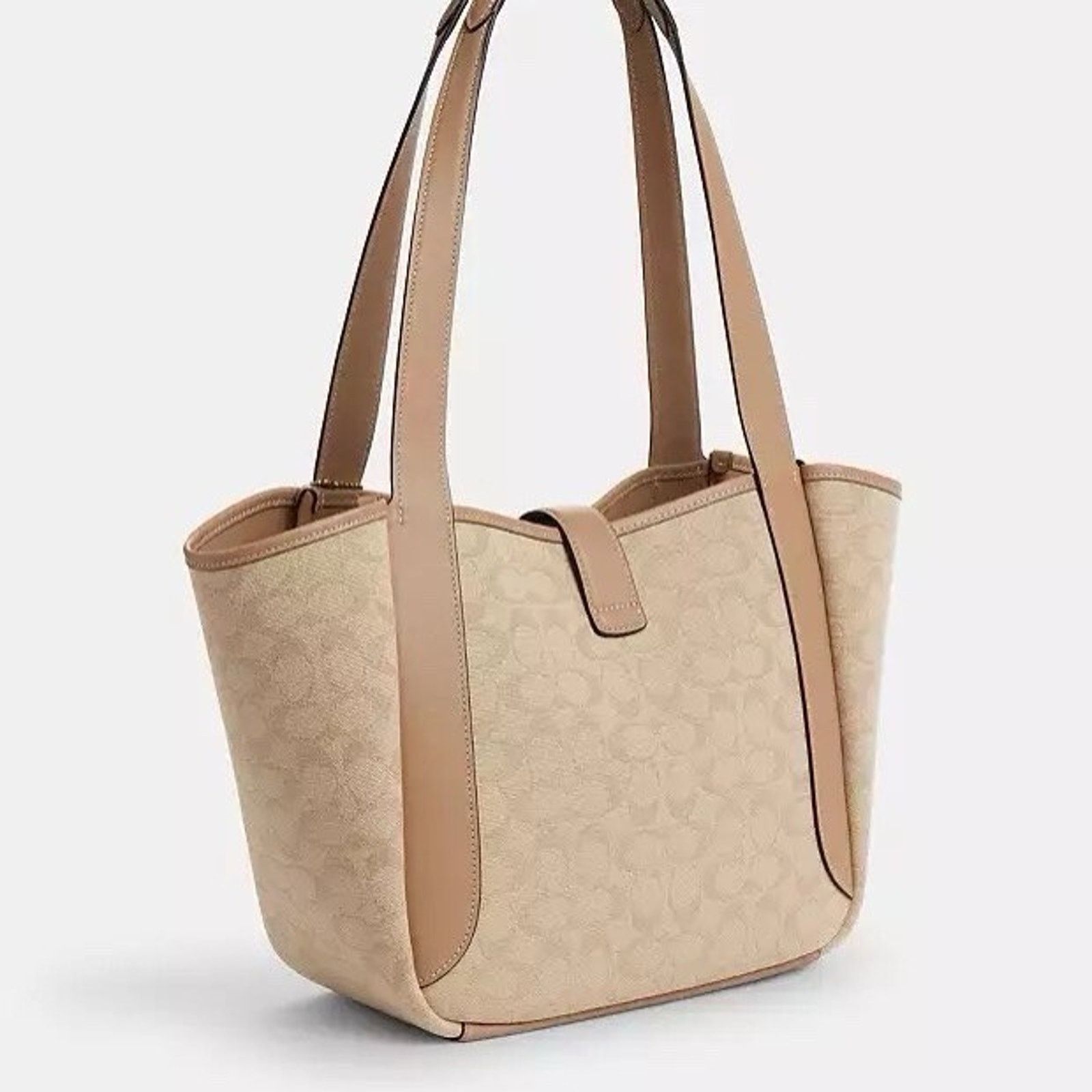 Coach NWT COACH Hadley Tote Bag Canvas CAK51 Dark Natural Size ONE SIZE - 8 Thumbnail