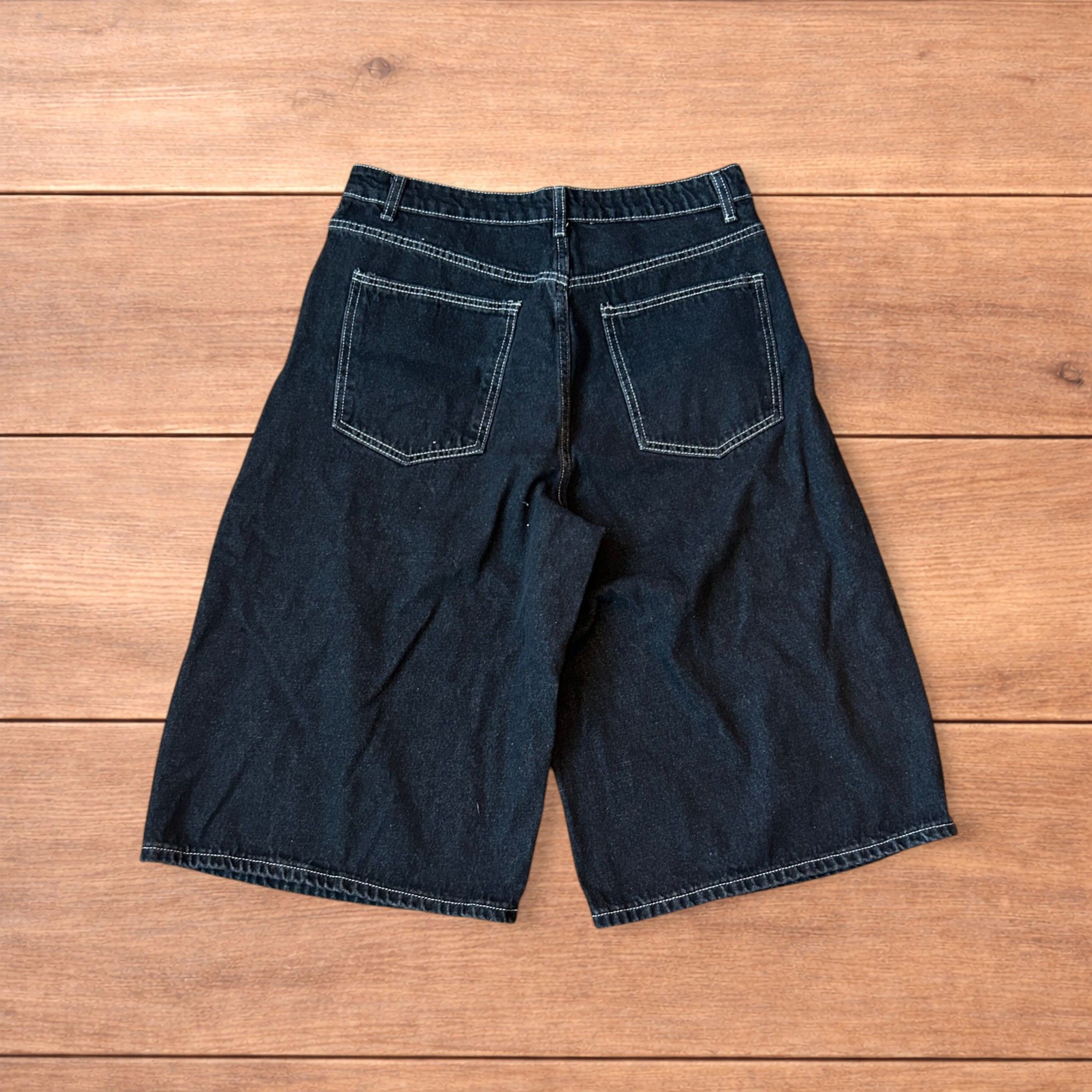 Japanese Brand Baggy wide leg denim shorts jorts with buckles in