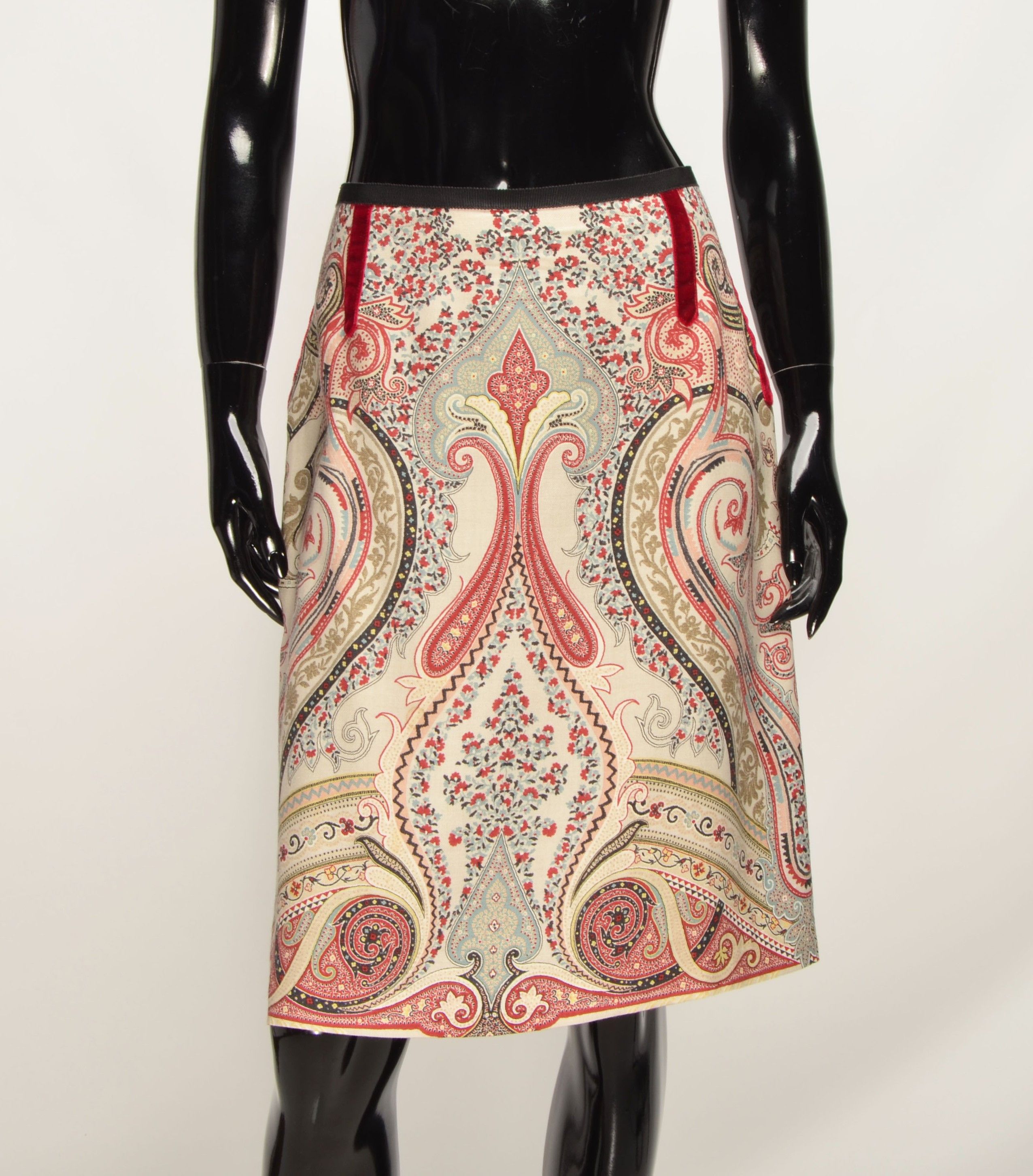 Etro Etro Milano Wool Silk Paisley Boho Knee Length Skirt Size 30" / US 8 / IT 44 - 2 Thumbnail