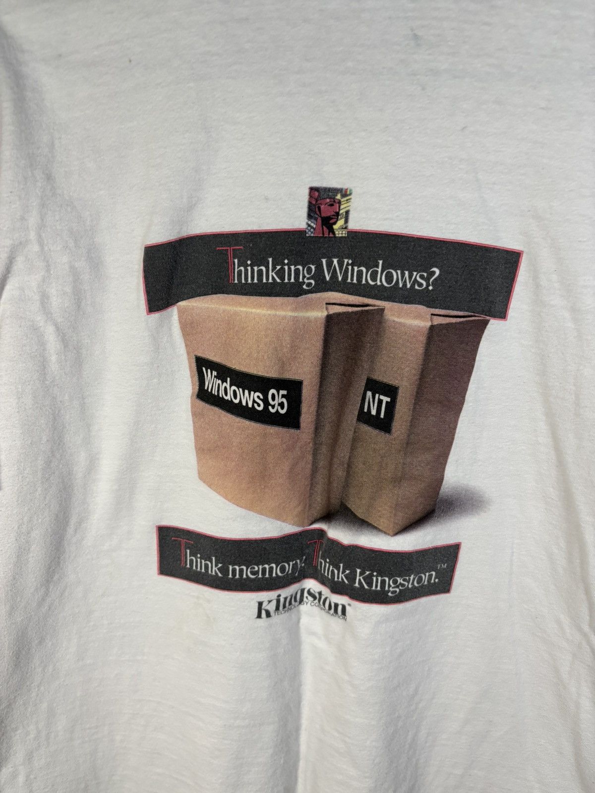Vintage 90s Kingston Memory Ram Windows 95 Pocket Shirt XL
