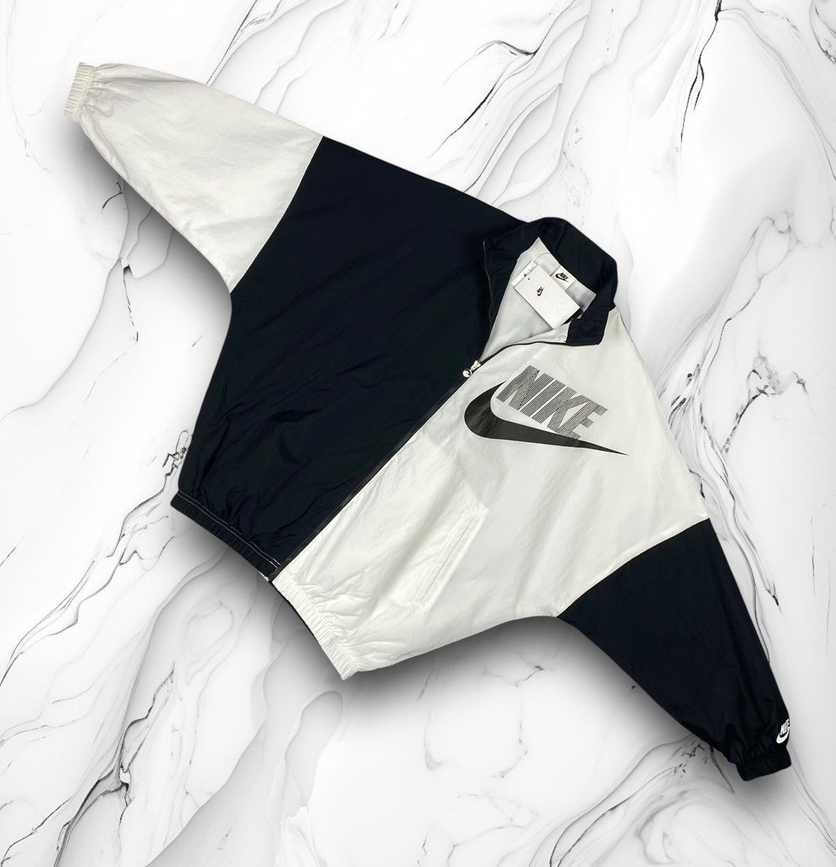 Nike New Nike Swoosh Big Logo Nylon Y2K Drill Jacket Bomber Size XS / US 0-2 / IT 36-38 - 1 Thumbnail