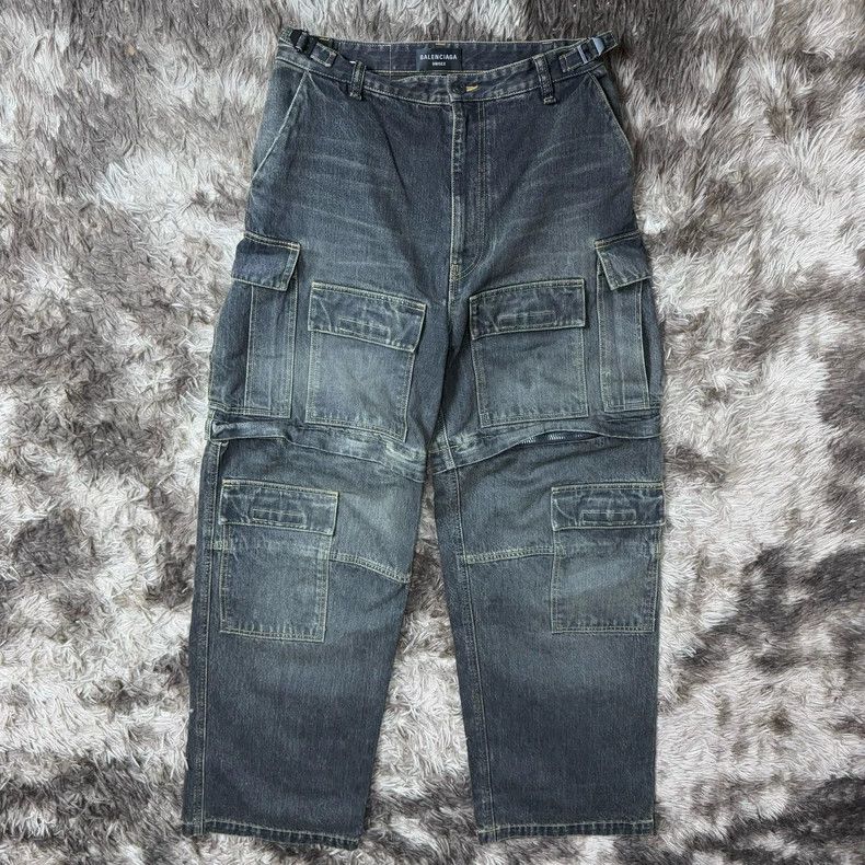 Balenciaga Balenciaga Distressed Cargo Denim Jeans Size US 28 / EU 44 - 1 Thumbnail