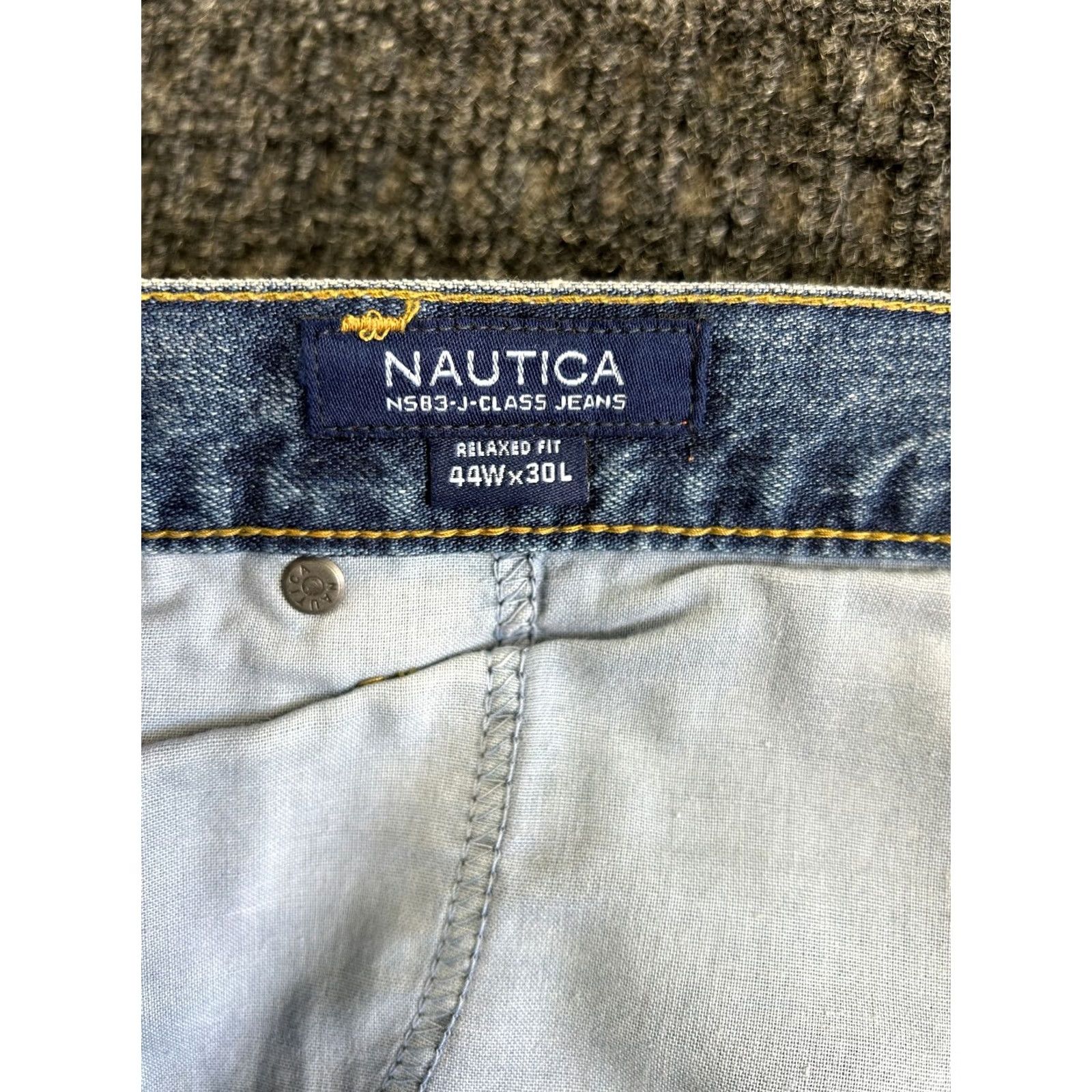 Nautica Nautica J-Class Jeans Regular 44 Blue Denim 5-Pocket Relaxed Straight 30in Mens Vintage No Size US 44 / EU 60 - 6 Thumbnail