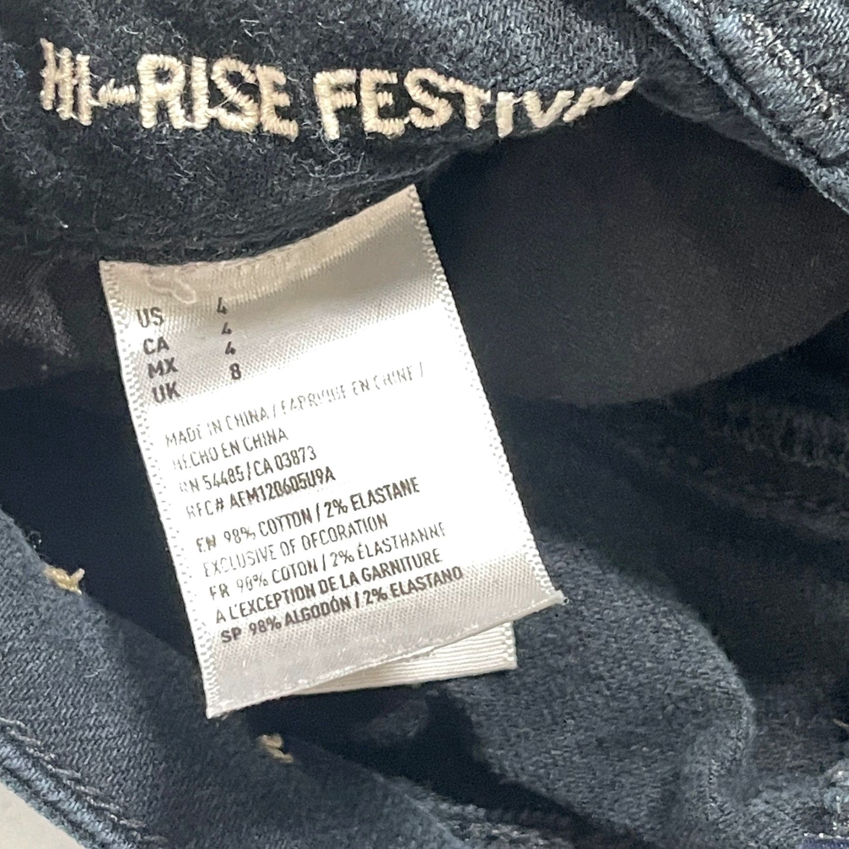 Vintage American Eagle Womens Festival Shorts 4 Black Denim Distressed High Rise Regular 5-Pocket Mens? Size 27" / US 4 / IT 40 - 3 Thumbnail