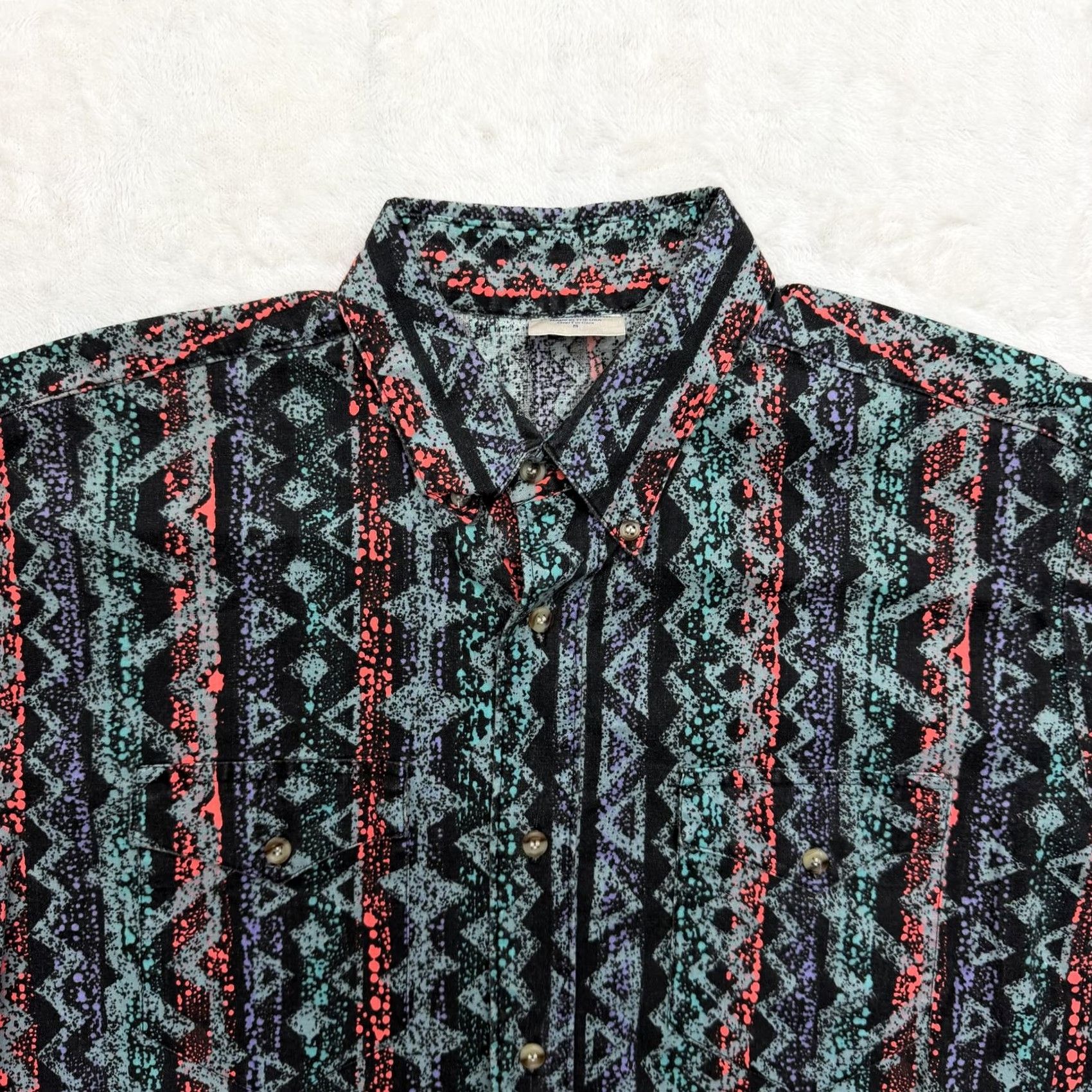 Vintage VINTAGE Bar 40 Western Shirt Mens S Black Aztec Geometric Button Up USA Size US S / EU 44-46 / 1 - 2 Thumbnail