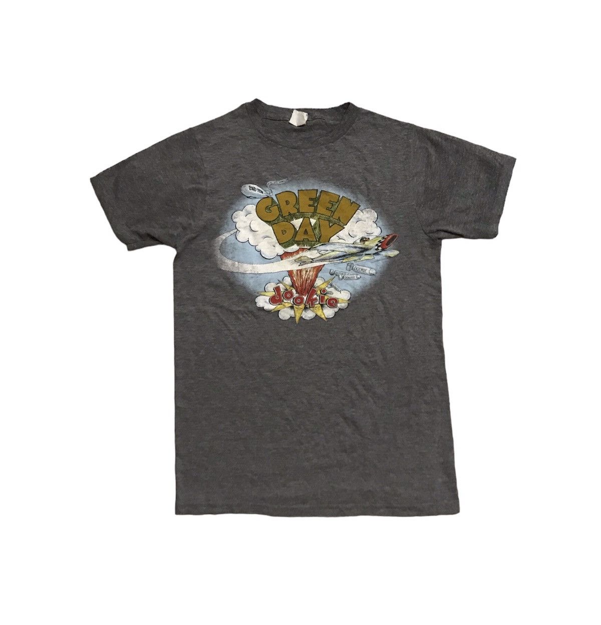 image of Archival Clothing x Band Tees Green Day Album Cover Dookie Tshirt Rayon in Grey, Men's (Size Small)