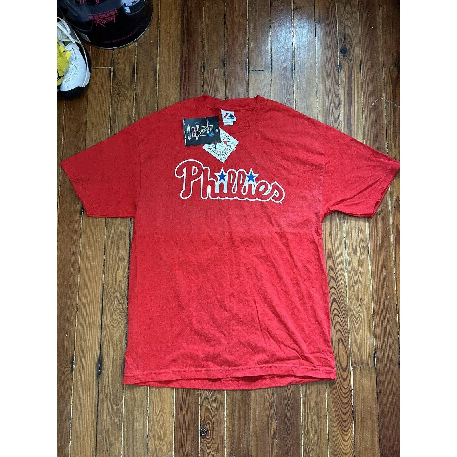 Majestic, Shirts, Mens Xl Maroon Phillies T Shirt Great Condition Cliff  Lee