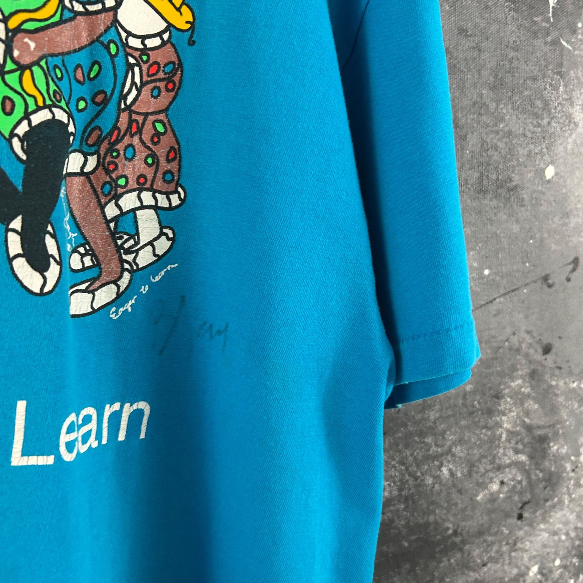 Vintage Vintage 1990’s All Children can learn art blue shirt Size US XL / EU 56 / 4 - 6 Thumbnail