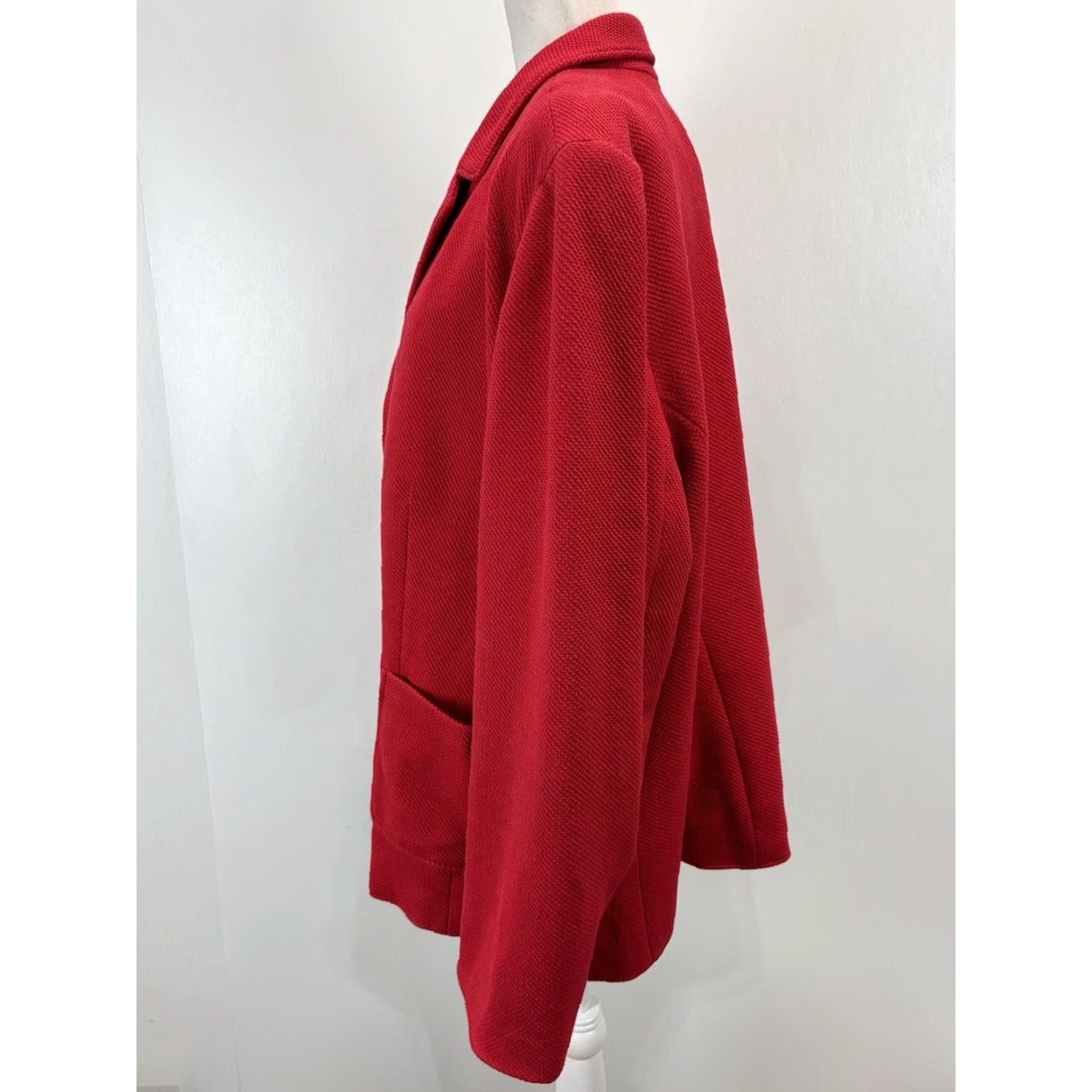 Talbots Talbots Blazer 26W Plus Red Womens Classic Textured Lined Career Size 4XL / US 24-26 - 2 Thumbnail