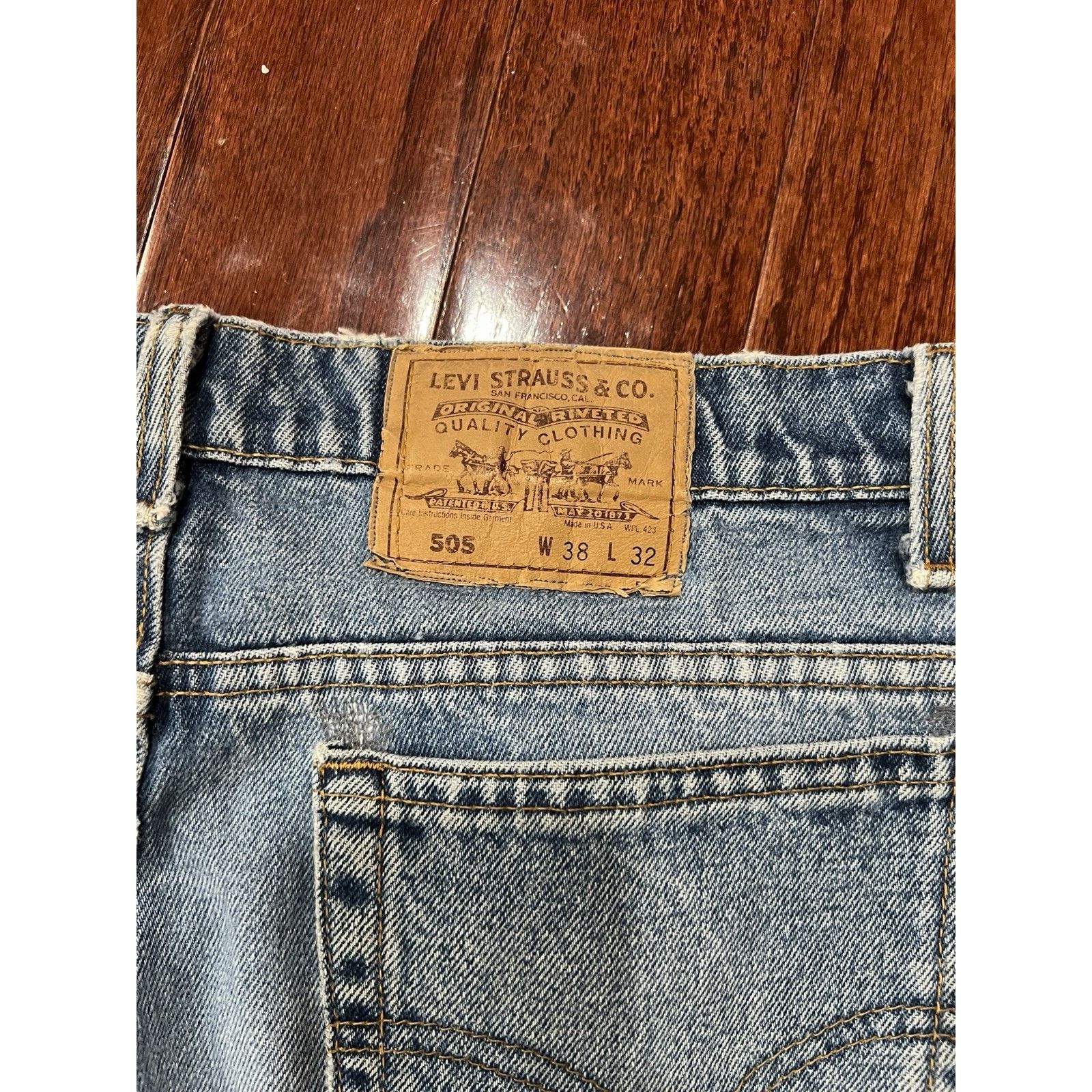 Levi's Vintage Levis Cut Off Shorts 38 Blue Jorts Denim Jeans 505 Size US 38 / EU 54 - 7 Thumbnail