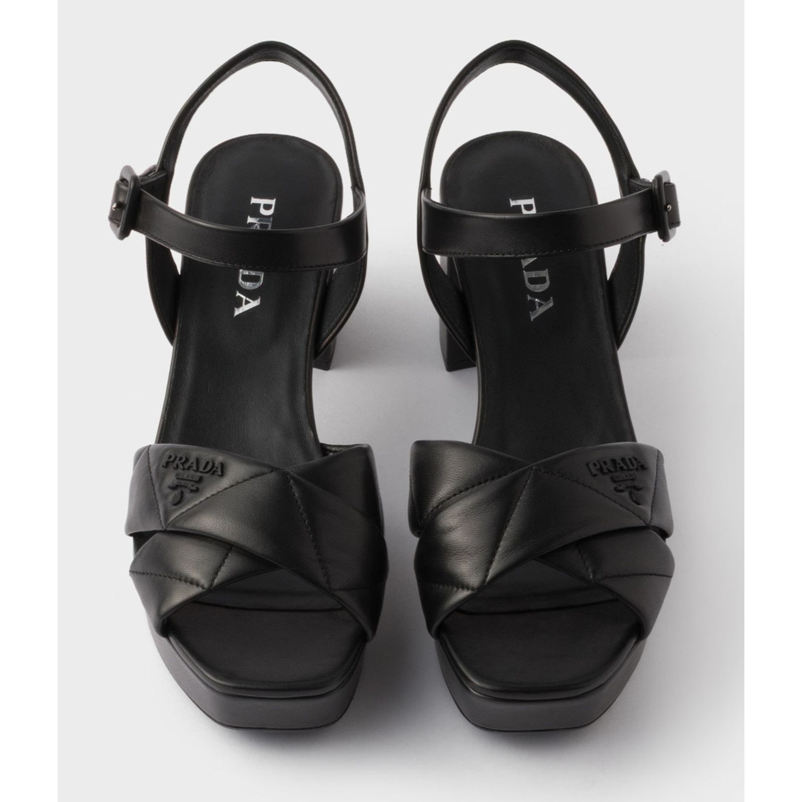 Prada Prada Quilted Nappa Leather Platform Sandal Block Heel 38 Size US 8 / IT 38 - 11 Thumbnail