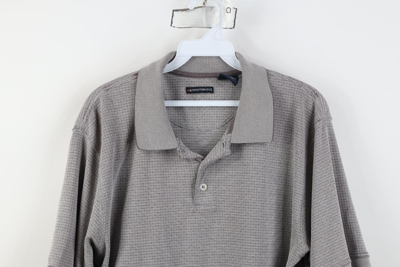 Vintage Vintage 90s Streetwear Checkered Knit Golf Polo Shirt Gray Size US M / EU 48-50 / 2 - 2 Thumbnail