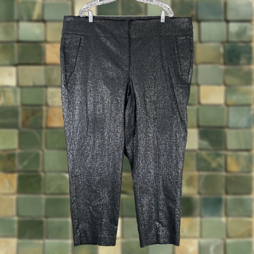 Vintage Lane Bryant Black Sparkly Dress Pants Plus Size 26 Womens Size 26" / US 2 / IT 38 - 1 Thumbnail