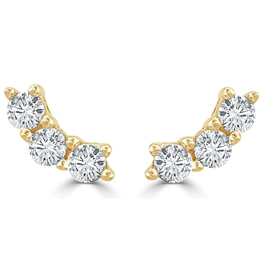 Other 14k Yellow Gold & Diamond Stud Earrings Size ONE SIZE - 1 Thumbnail