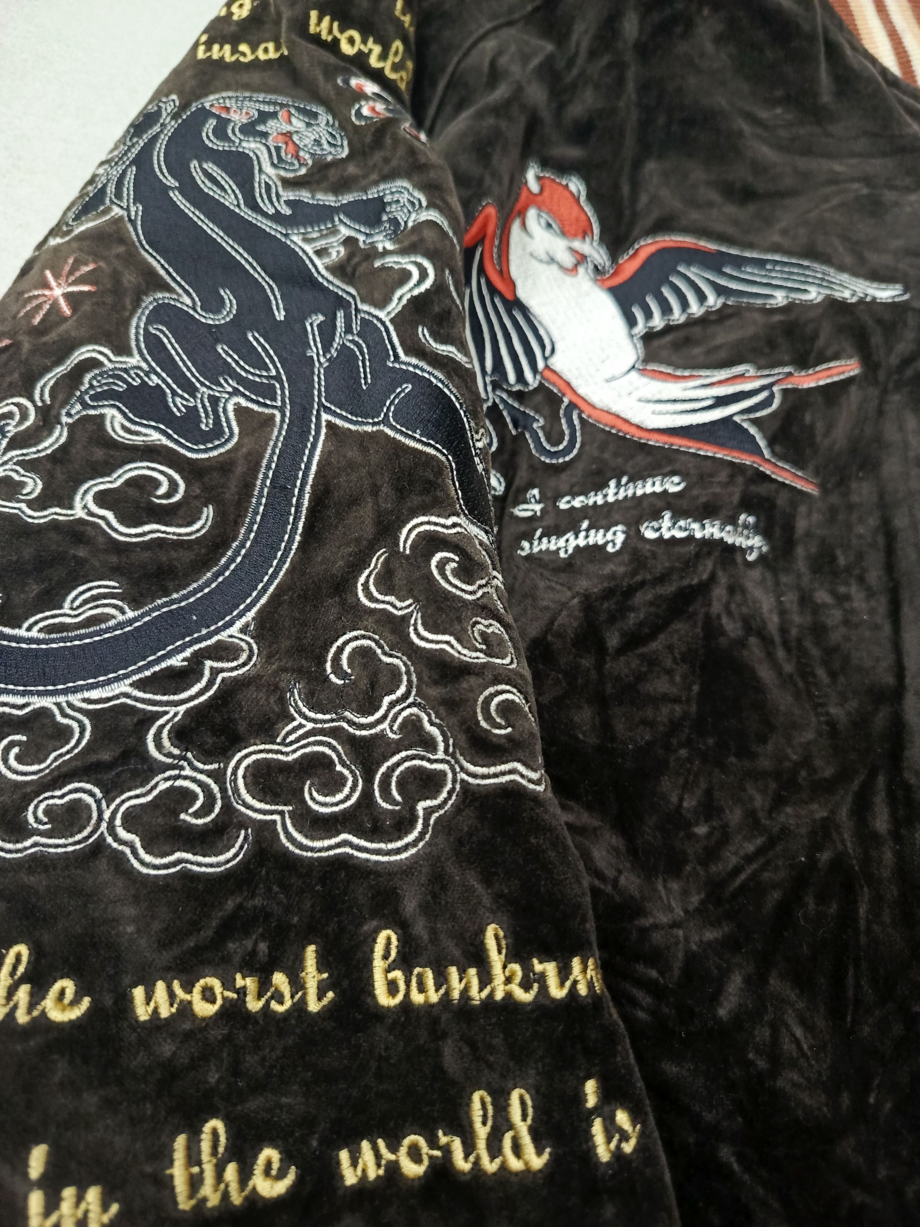 Vintage Peak'D Yellow Kiss My Tattoo Oiran Sukajan Yakuza Size US L / EU 52-54 / 3 - 3 Thumbnail