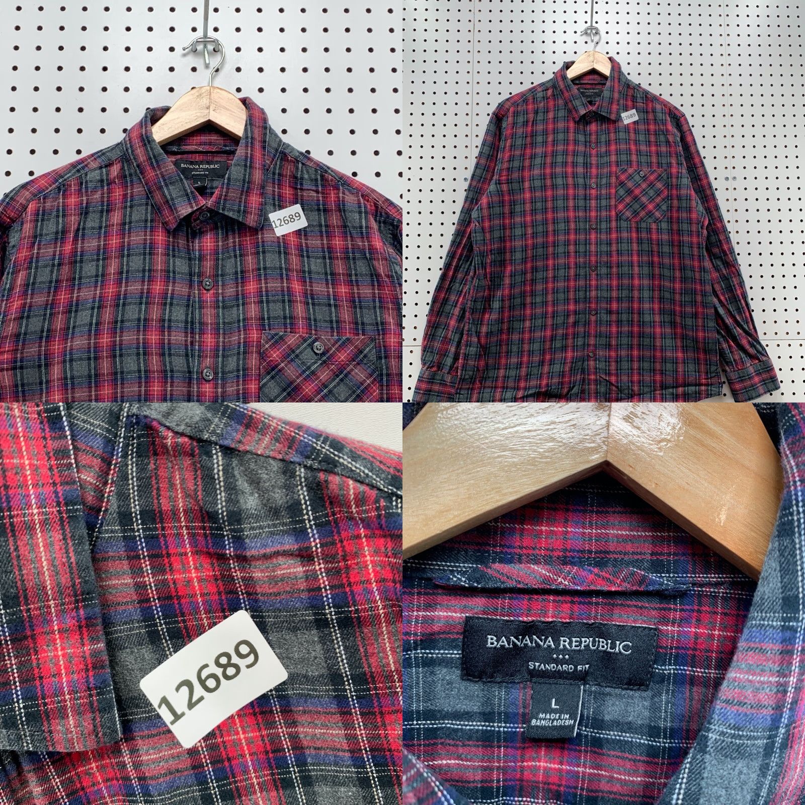 Banana Republic Banana Republic Button Down Shirt Men Size Large Red Black Checker Long Sleeve Shirt Mens Size US L / EU 52-54 / 3 - 8 Thumbnail
