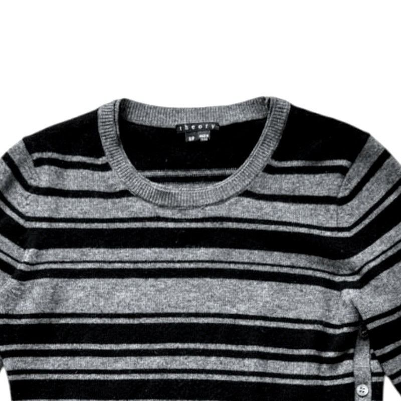 Theory Theory Gray/Black Cashmere Sweater | Size S Size S / US 4 / IT 40 - 3 Thumbnail